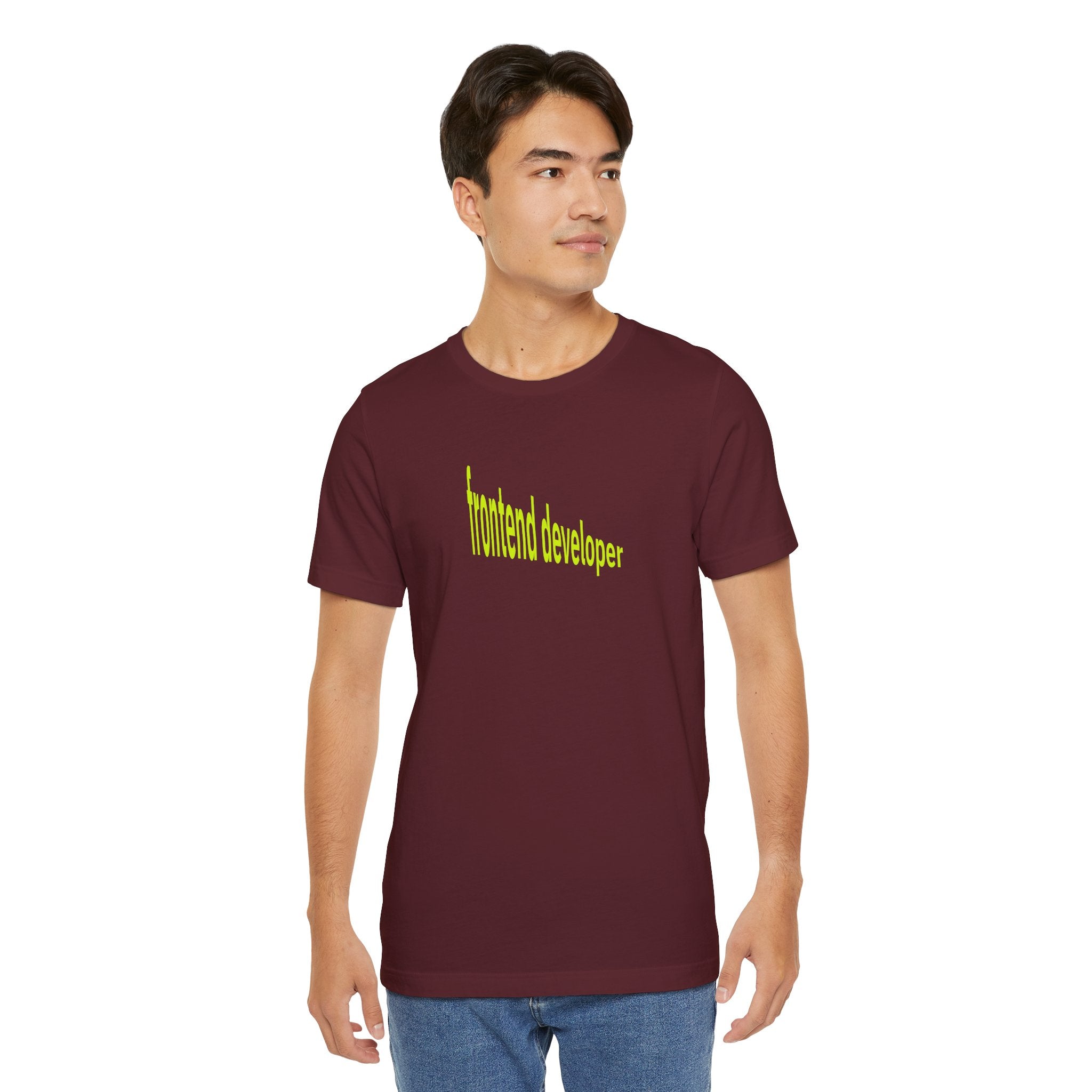 Frontend Developer T‑Shirt — Bright Neon Text Tee for Programmers