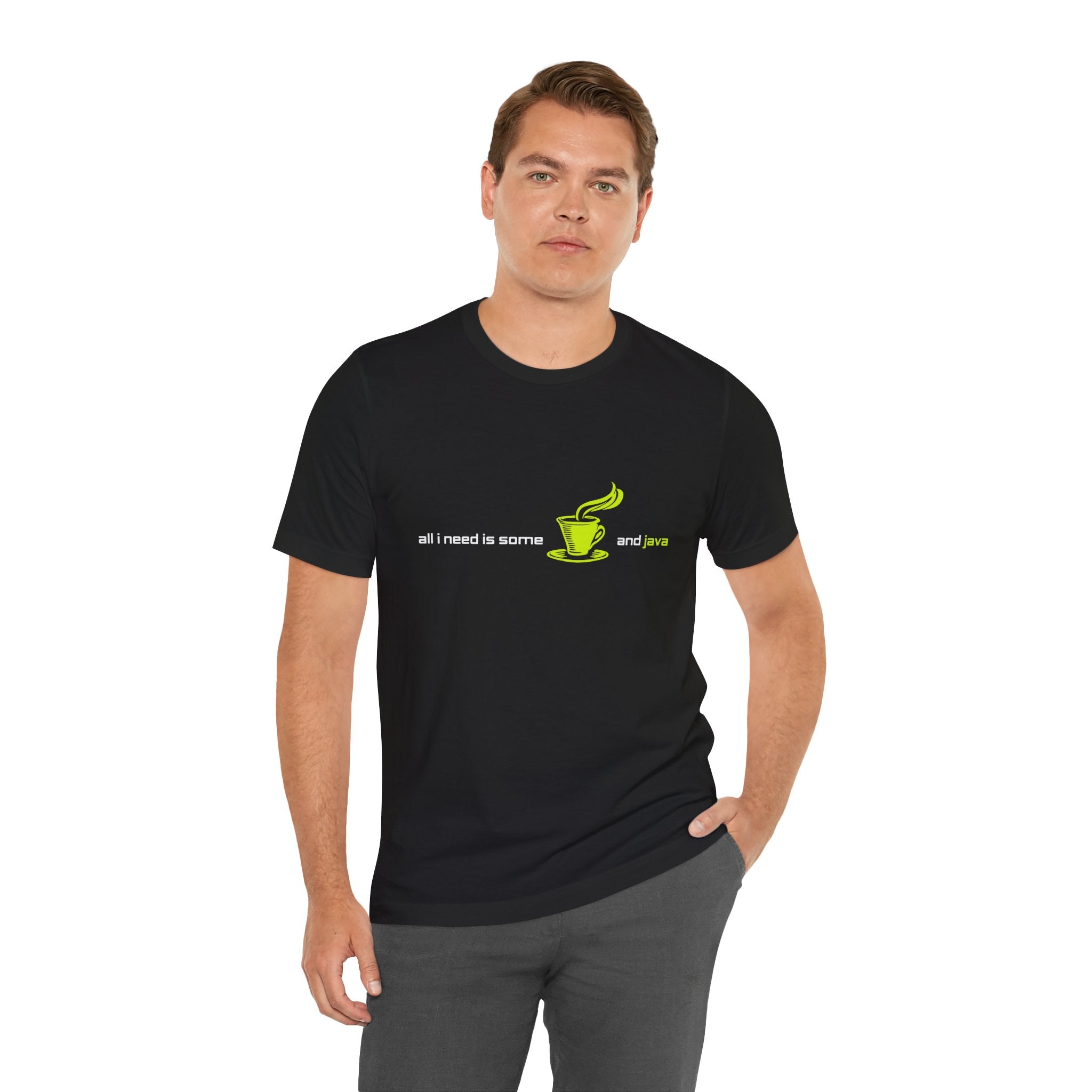 Java Developer T-Shirt - "All I Need is Coffee & Java" Retro Coding Tee