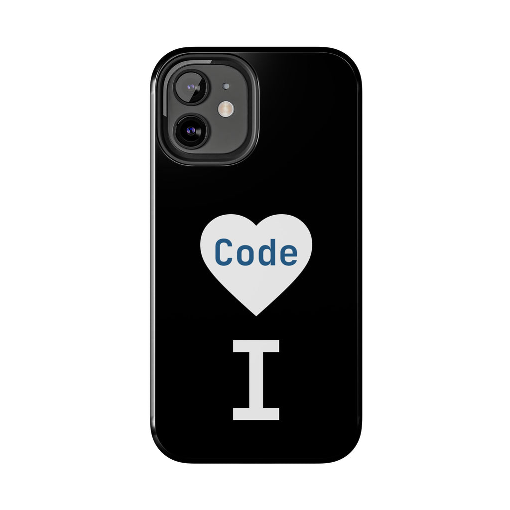 I <CODE> Heart Phone Case | Minimalist Developer Cover