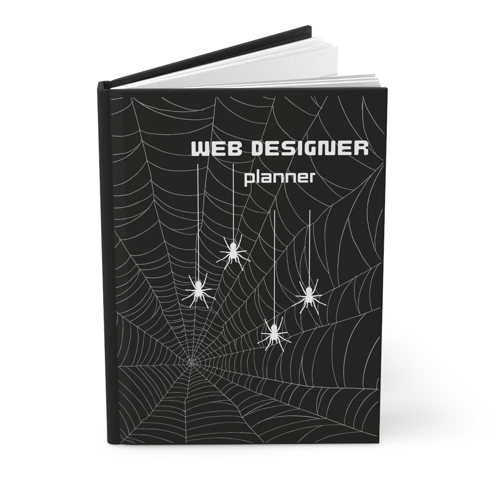 Web Designer Planner & UI/UX Wireframe Notebook — Hardcover Journal for Developers & Freelancers (Spider Web Design)