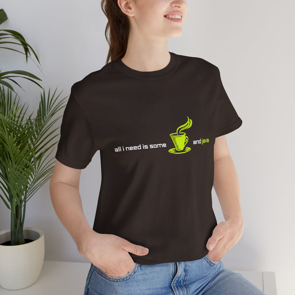 Java Developer T-Shirt - "All I Need is Coffee & Java" Retro Coding Tee