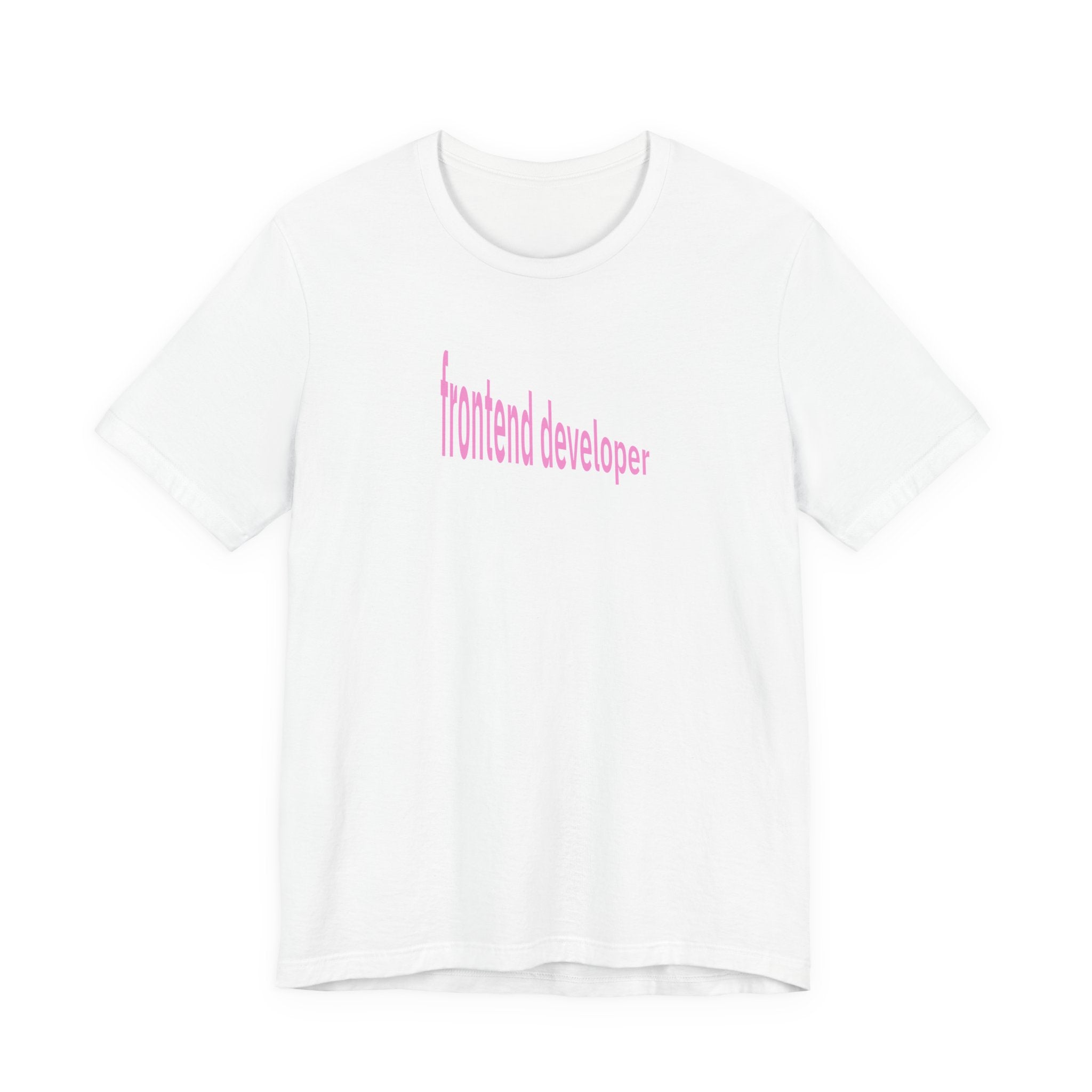 Frontend Developer T-Shirt — Minimal Pink Text Tee for Web Designers & Developers