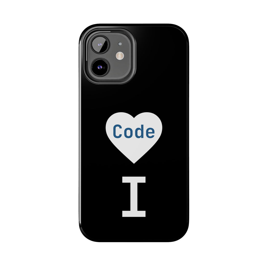 I <CODE> Heart Phone Case | Minimalist Developer Cover