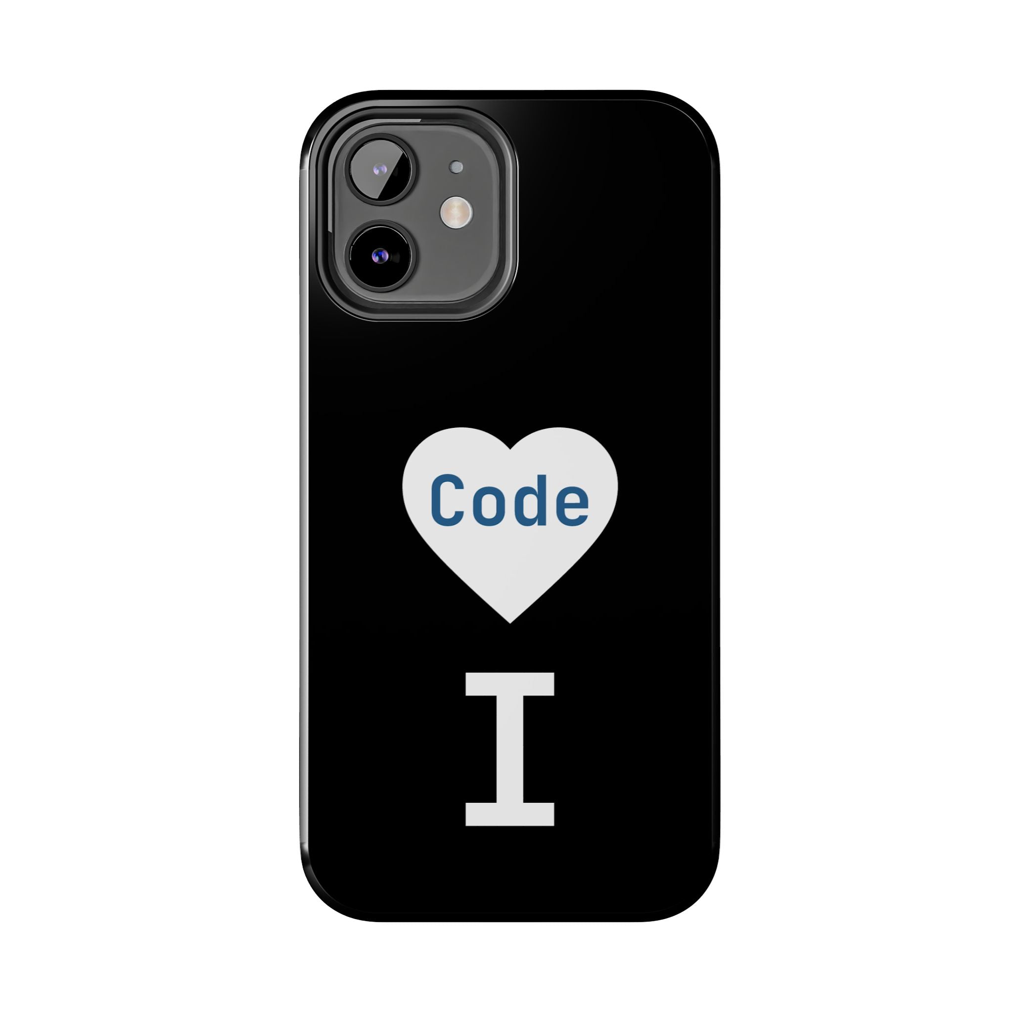 I <CODE> Heart Phone Case | Minimalist Developer Cover
