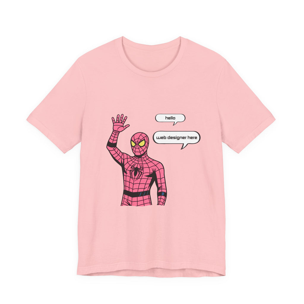Spider Costume Tee — "hello web designer here" Graphic T-Shirt