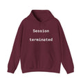 Session Terminated Hoodie — Retro Computer Vaporwave Tech Sweatshirt