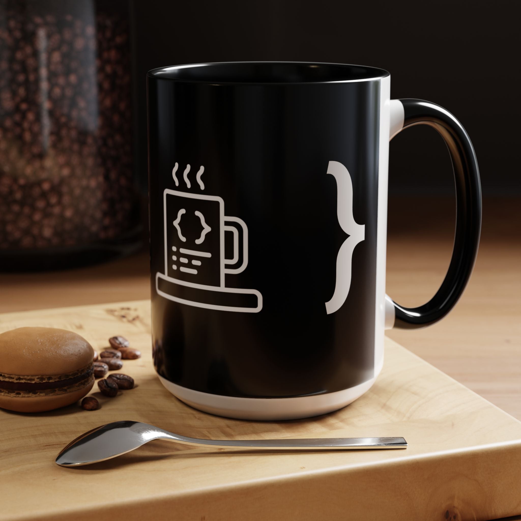 Binary Pulse: Minimalist White-on-Black Developer Mug