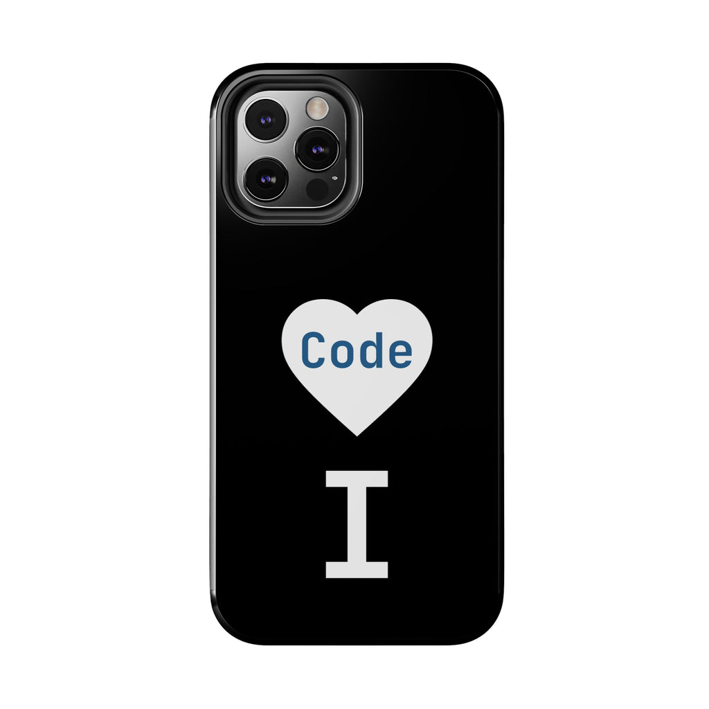 I <CODE> Heart Phone Case | Minimalist Developer Cover
