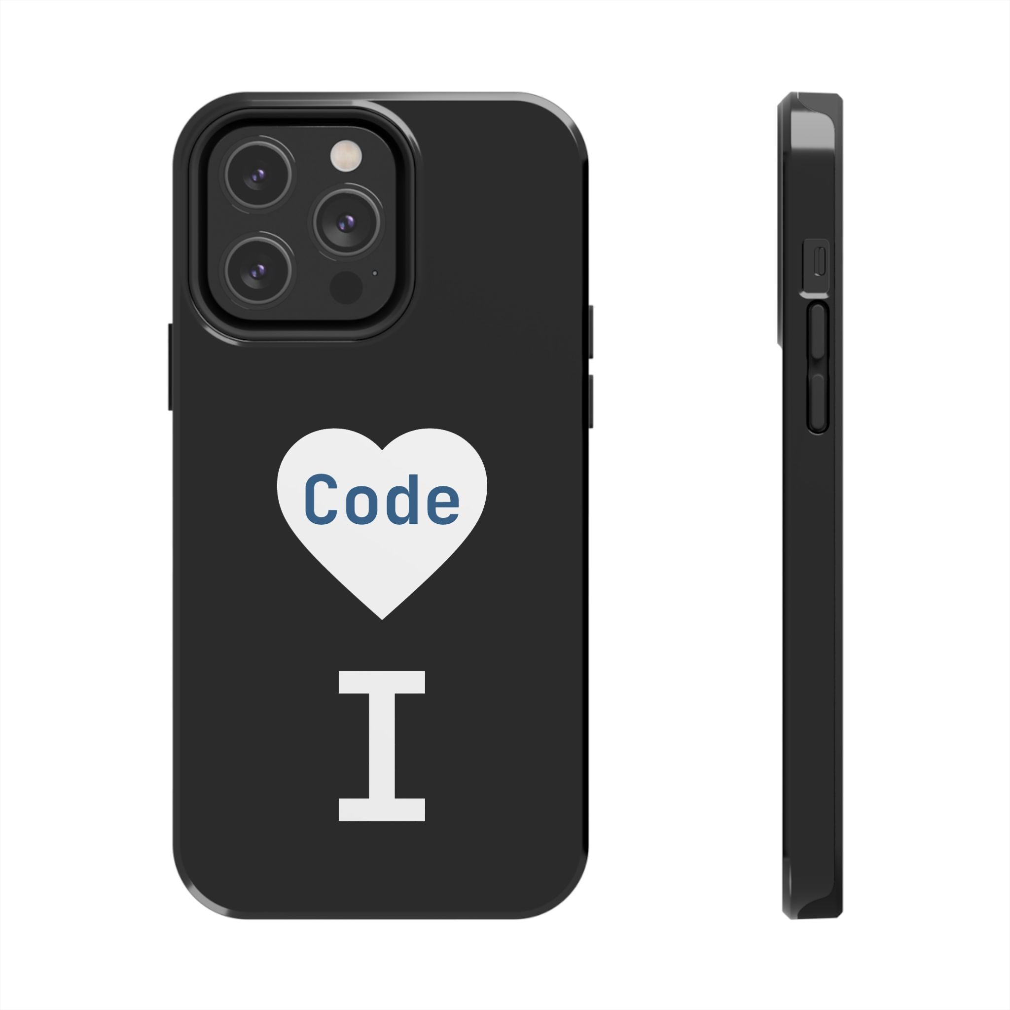 I <CODE> Heart Phone Case | Minimalist Developer Cover