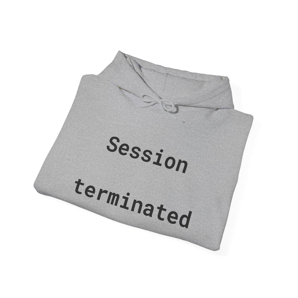 Hoodie — "Session Terminated" Retro Computer Graphic Hoodie