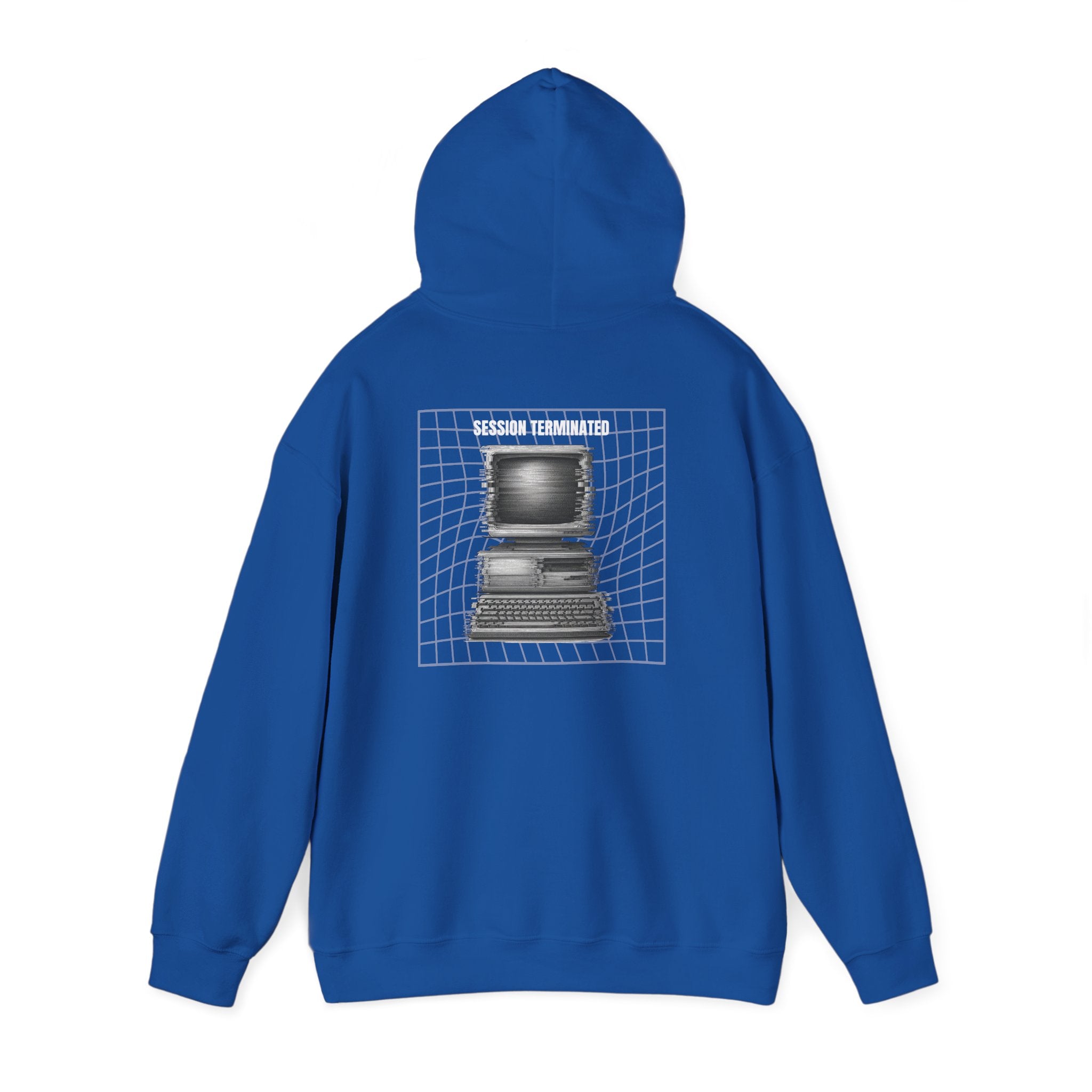 Session Terminated Hoodie — Retro Computer Vaporwave Tech Sweatshirt
