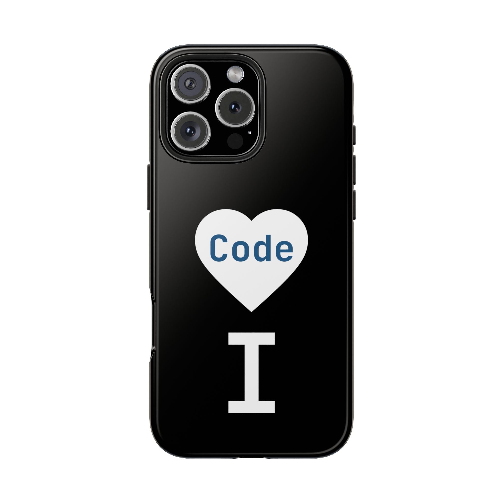 I <CODE> Heart Phone Case | Minimalist Developer Cover