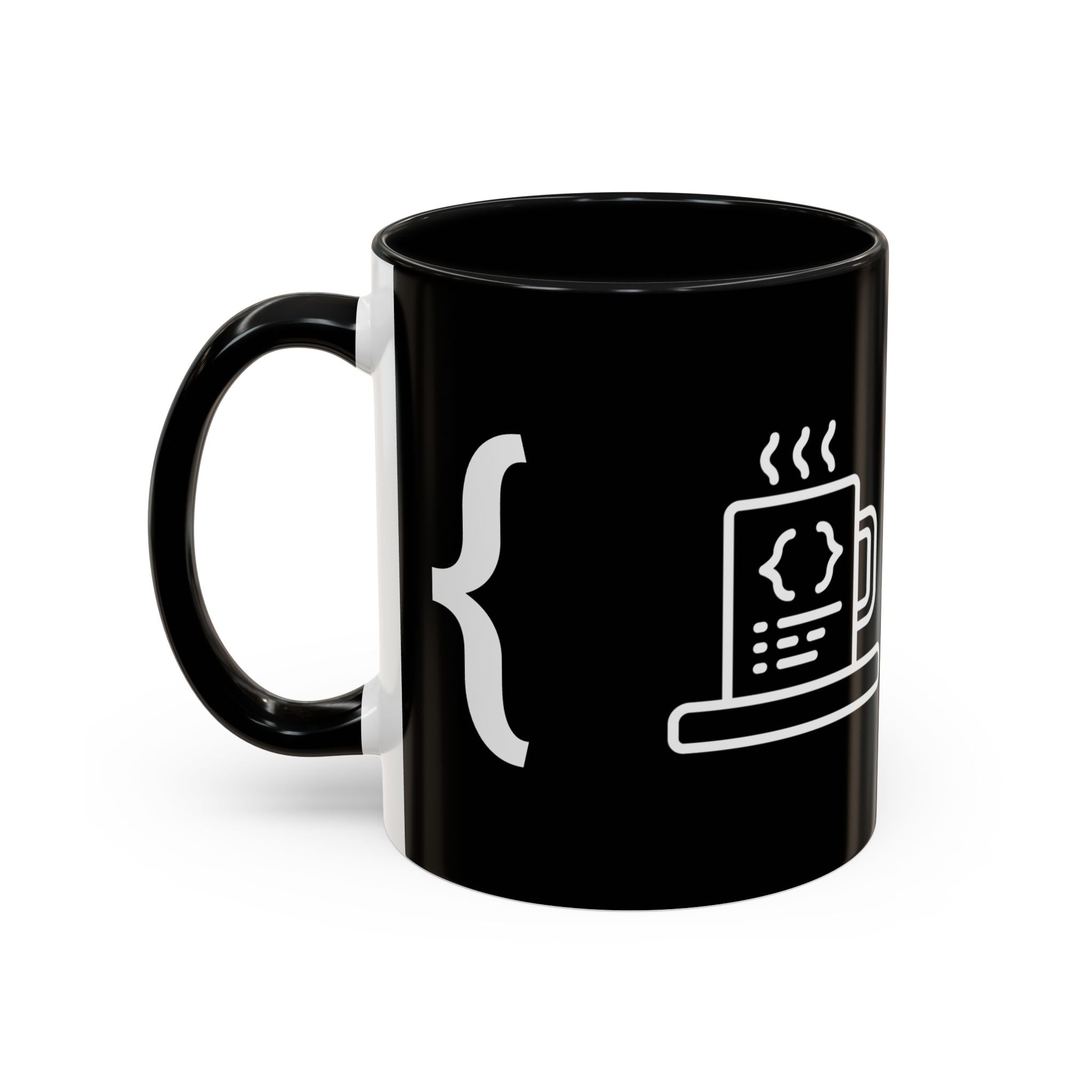 Binary Pulse: Minimalist White-on-Black Developer Mug