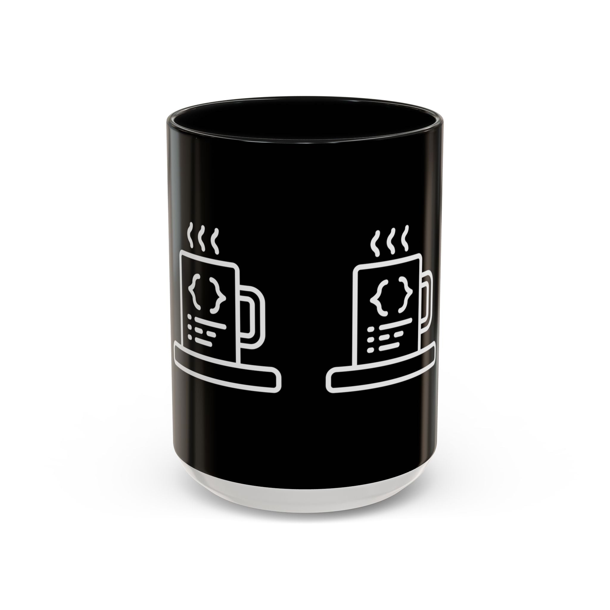 Binary Pulse: Minimalist White-on-Black Developer Mug