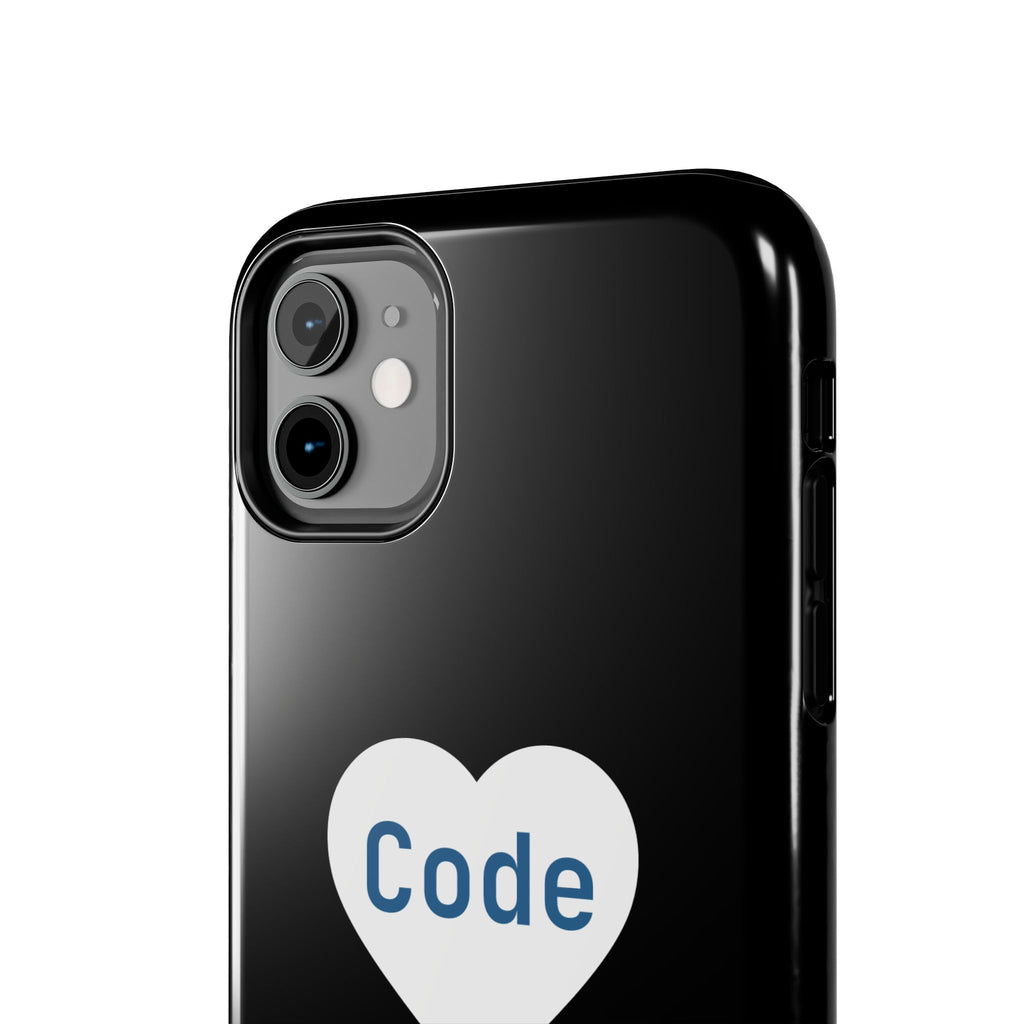 I <CODE> Heart Phone Case | Minimalist Developer Cover