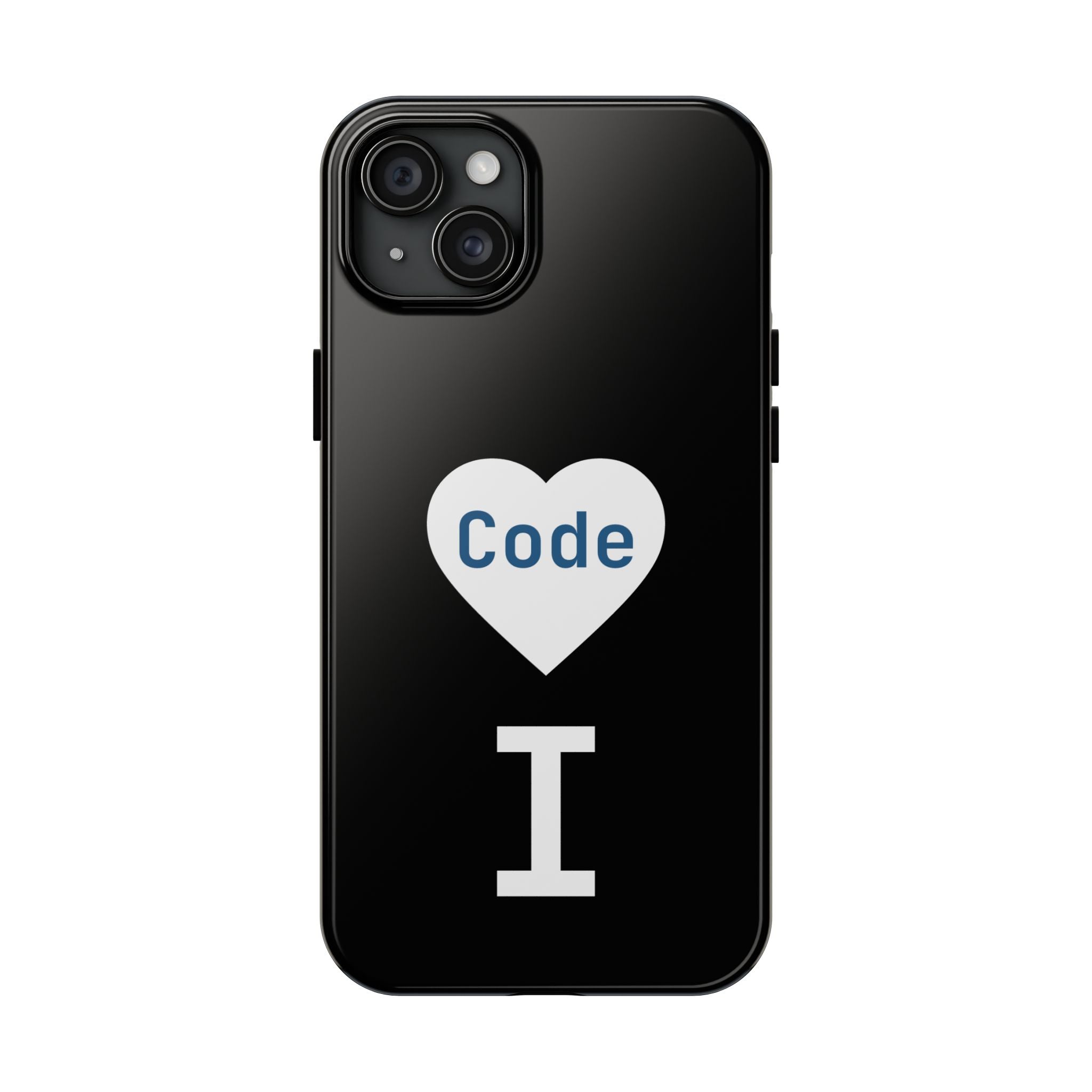 I <CODE> Heart Phone Case | Minimalist Developer Cover