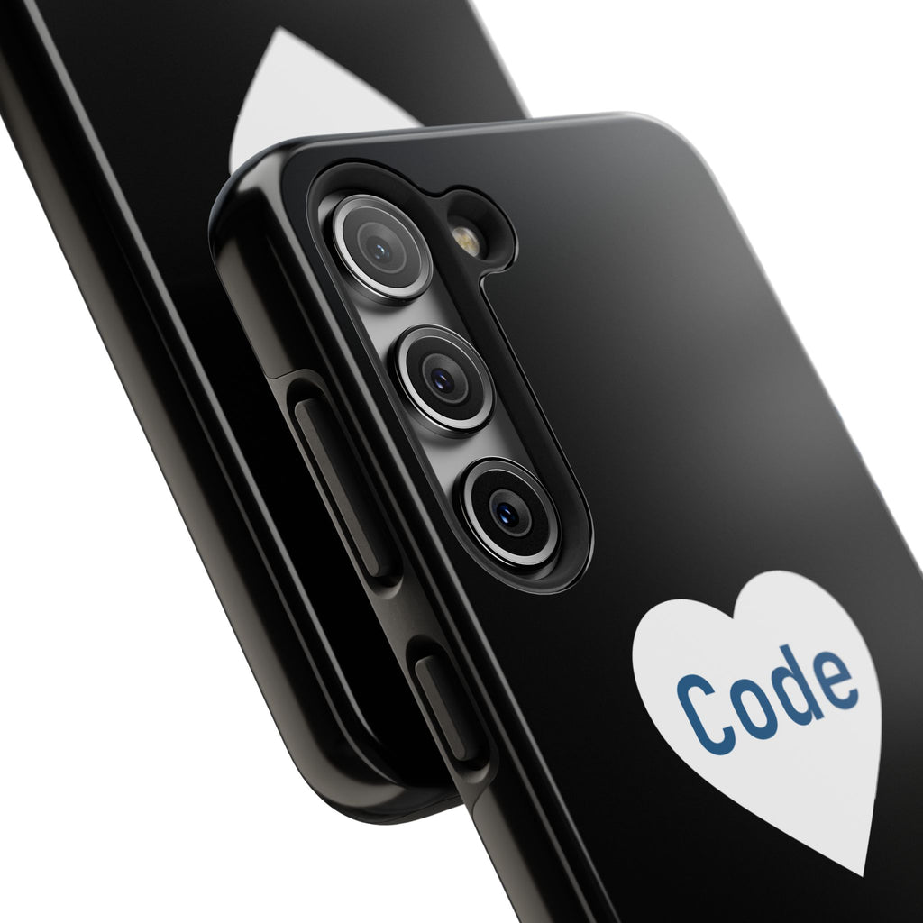 I <CODE> Heart Phone Case | Minimalist Developer Cover