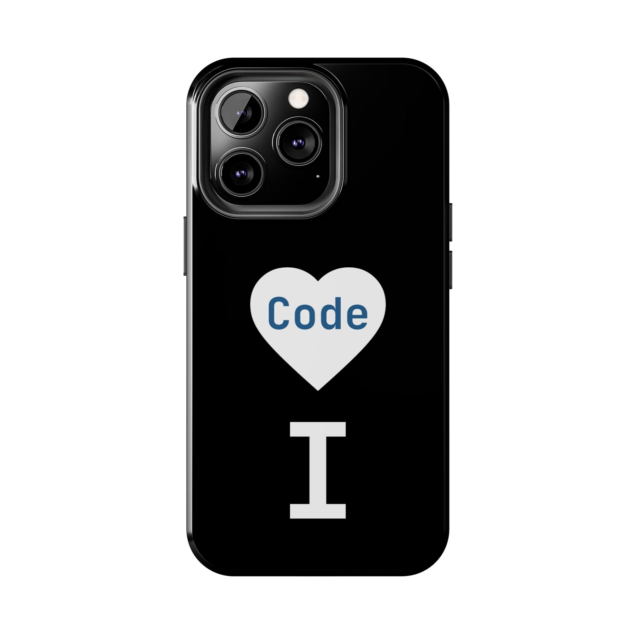 I <CODE> Heart Phone Case | Minimalist Developer Cover