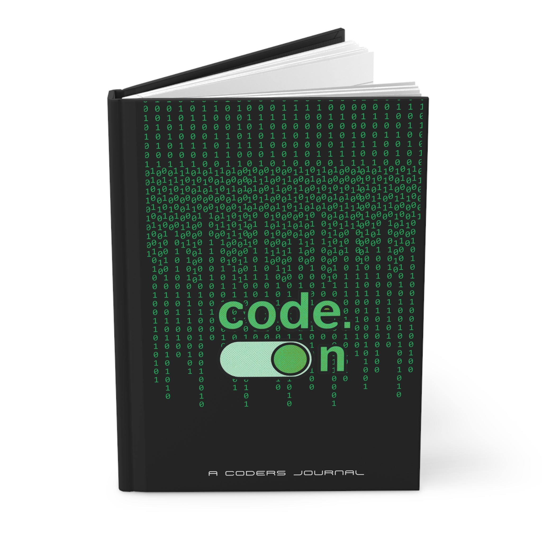 Code On Hardcover Journal — Coder’s Notebook with Binary Matrix Design