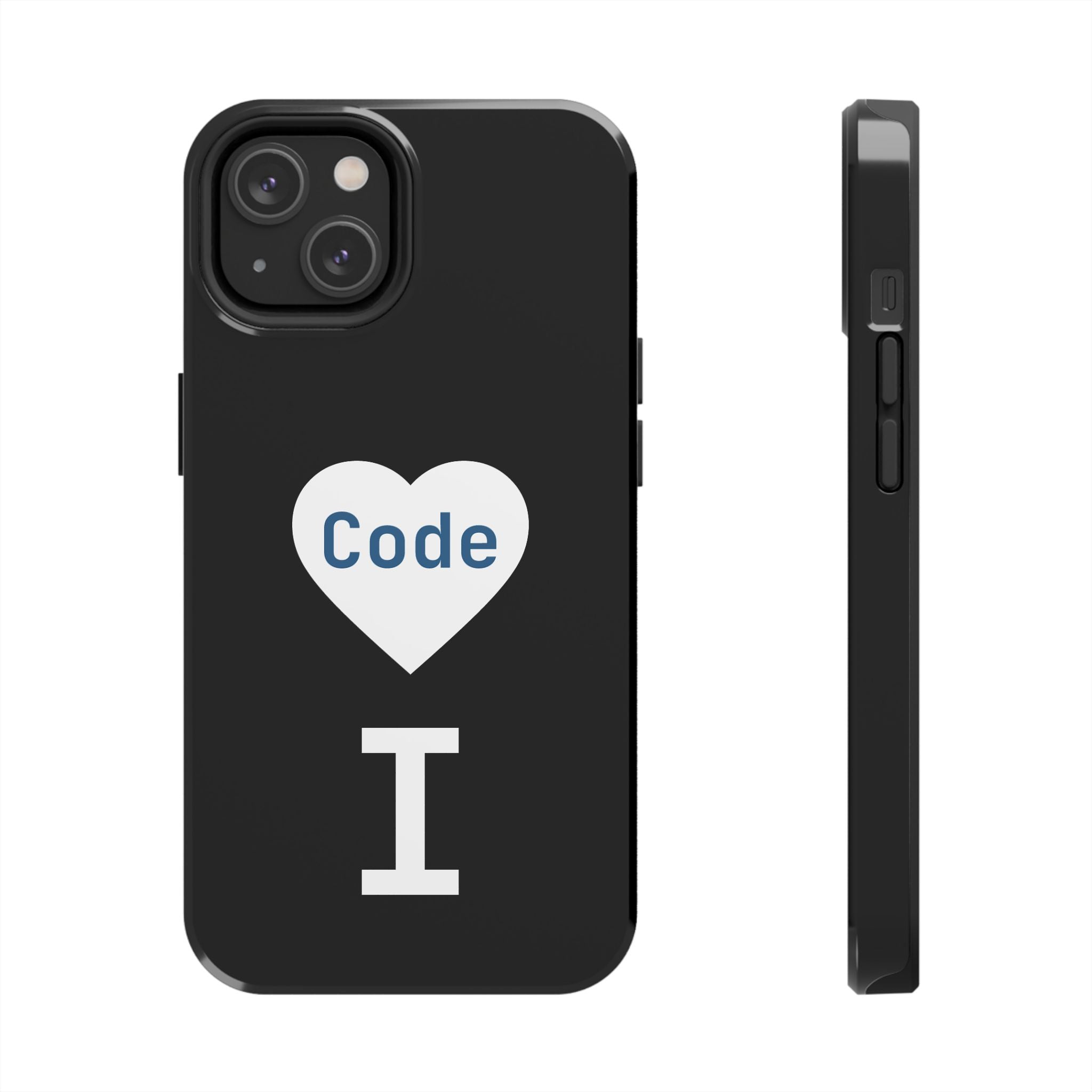 I <CODE> Heart Phone Case | Minimalist Developer Cover