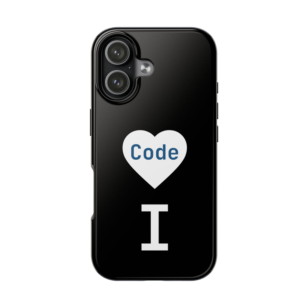 I <CODE> Heart Phone Case | Minimalist Developer Cover