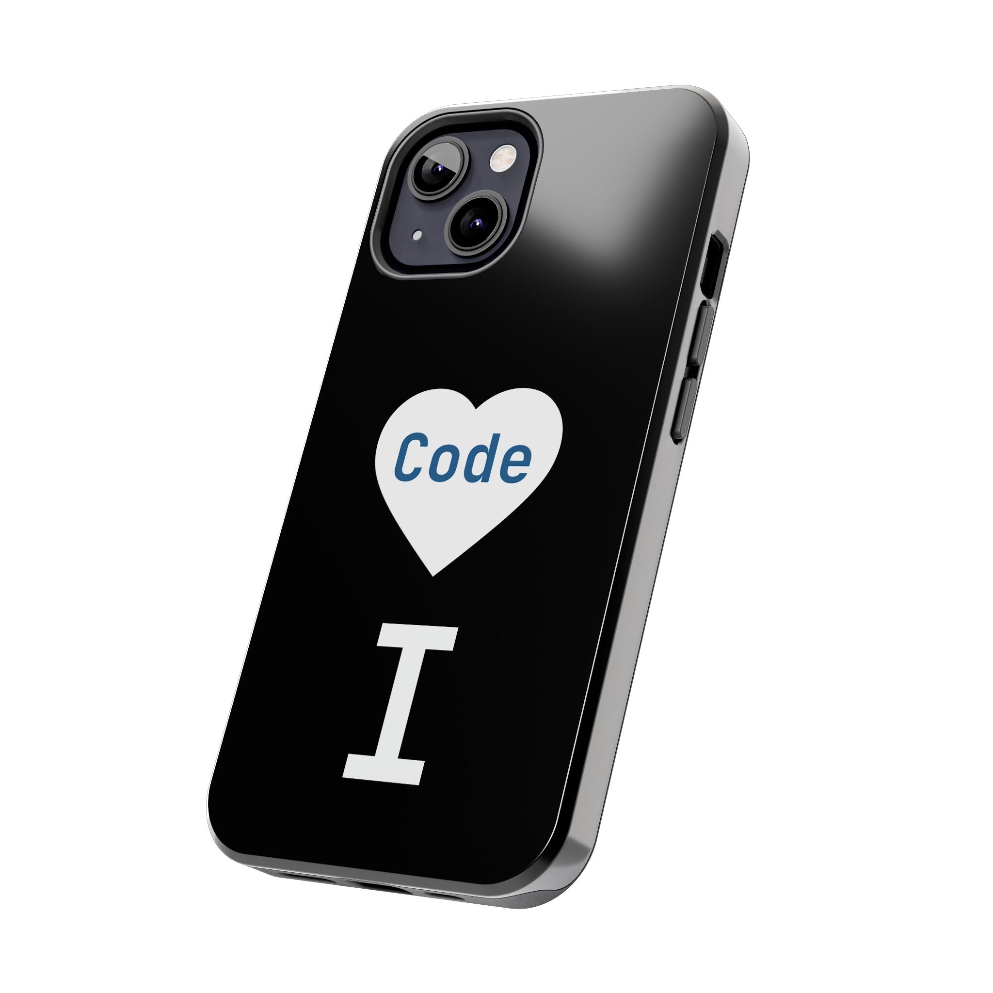 I <CODE> Heart Phone Case | Minimalist Developer Cover