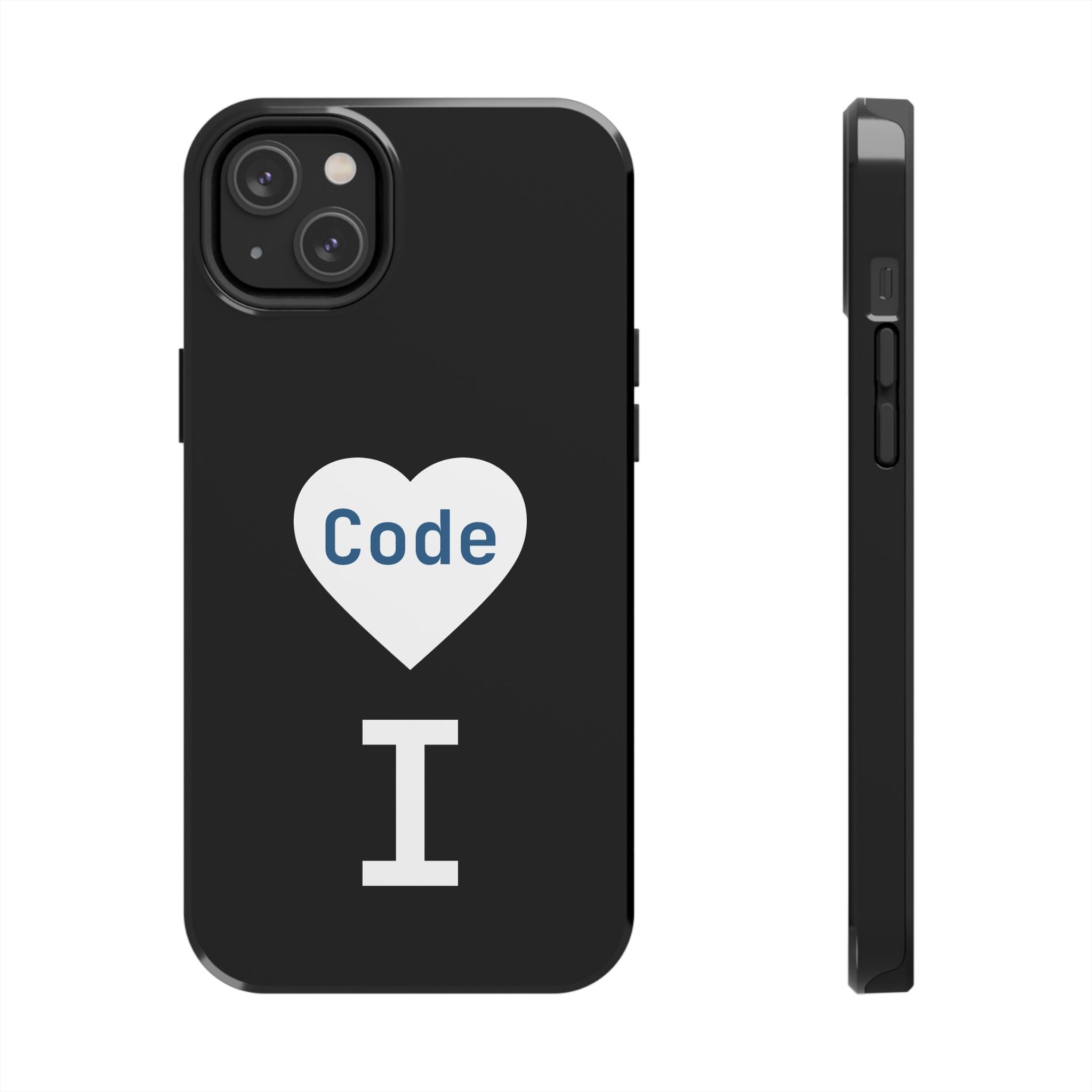 I <CODE> Heart Phone Case | Minimalist Developer Cover
