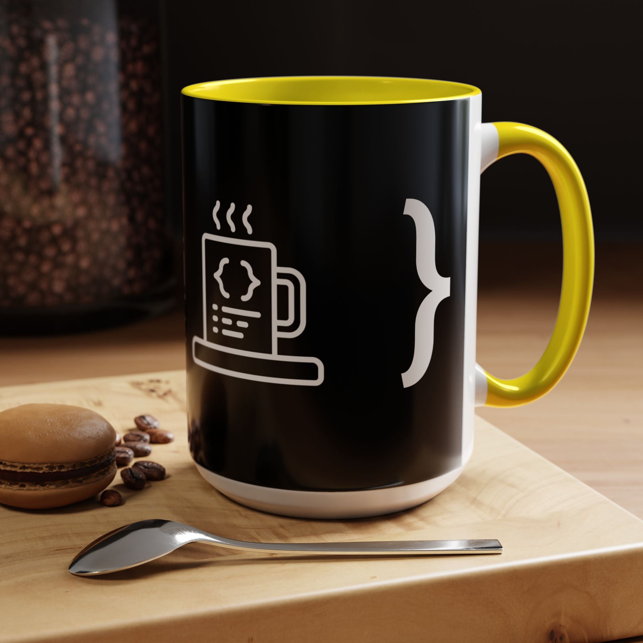 Binary Pulse: Minimalist White-on-Black Developer Mug
