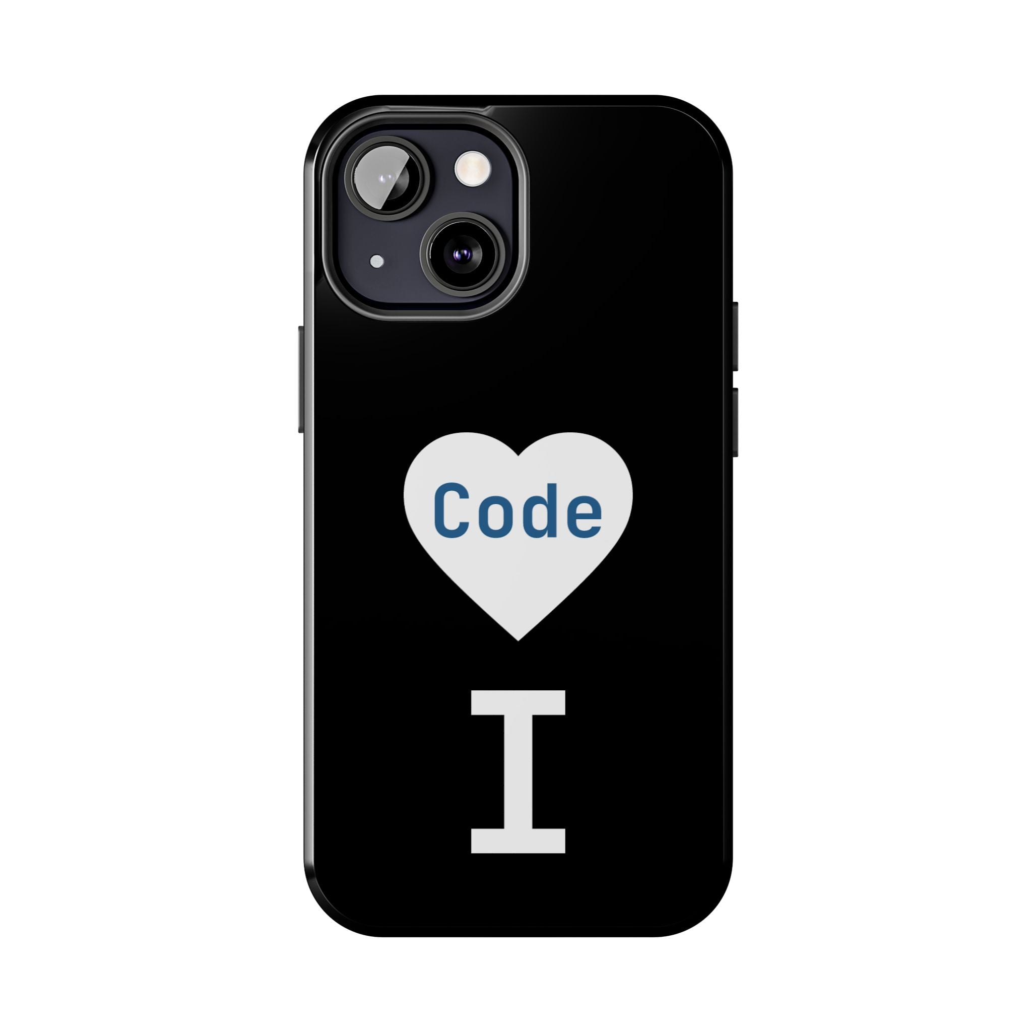 I <CODE> Heart Phone Case | Minimalist Developer Cover