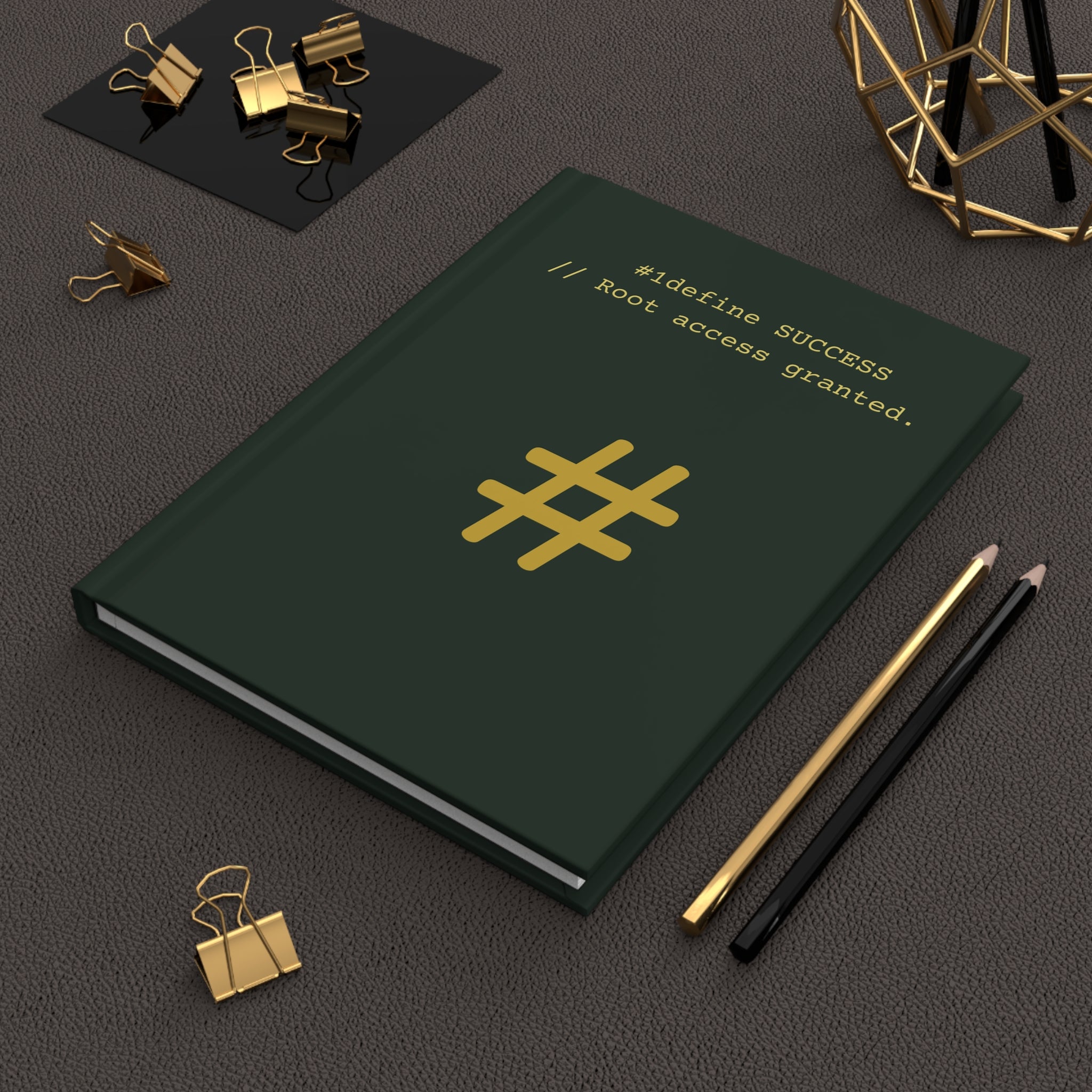 Codwear "Root Access" Forest Green & Gold Hardcover Journal