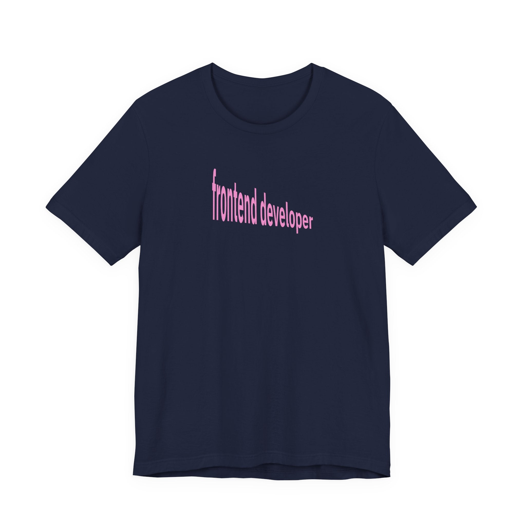 Frontend Developer T-Shirt — Minimal Pink Text Tee for Web Designers & Developers