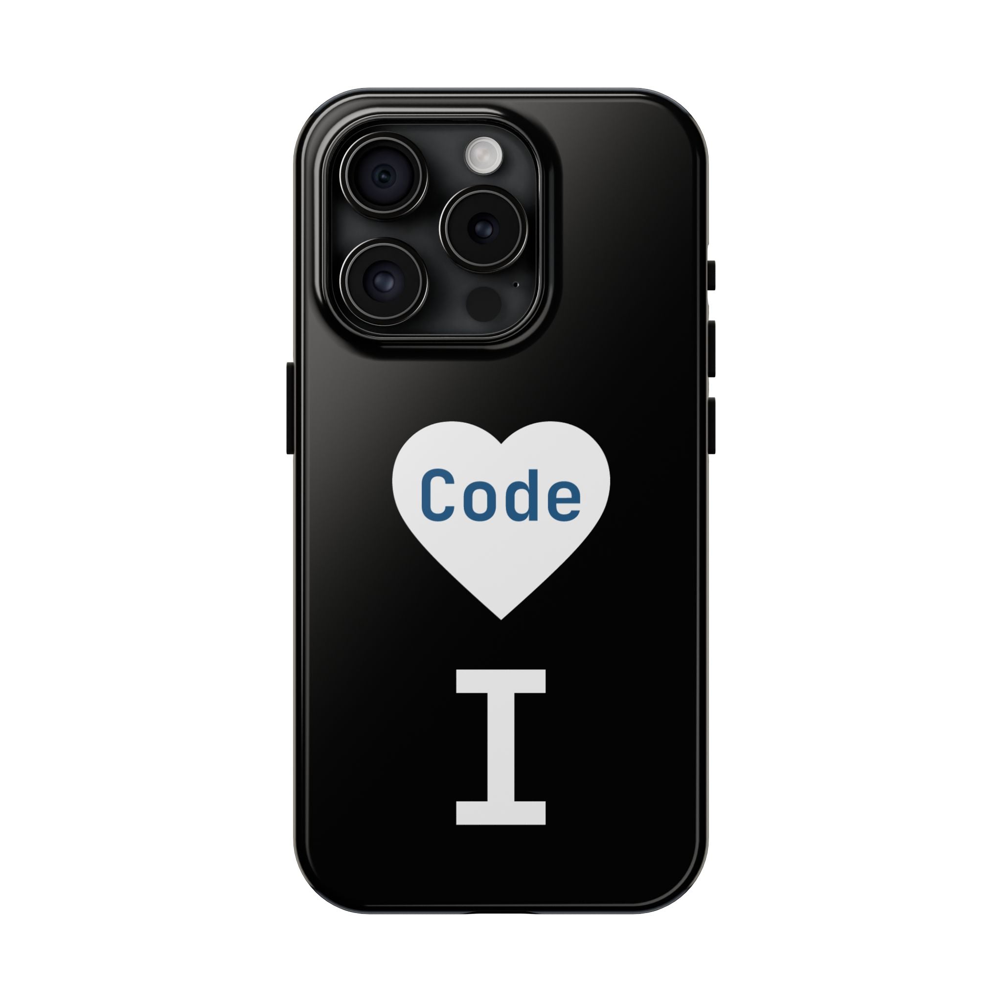 I <CODE> Heart Phone Case | Minimalist Developer Cover