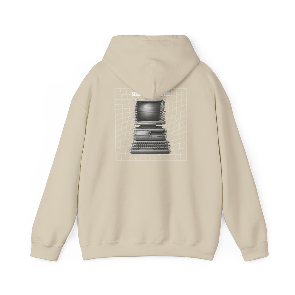 Session Terminated Hoodie — Retro Computer Vaporwave Tech Sweatshirt
