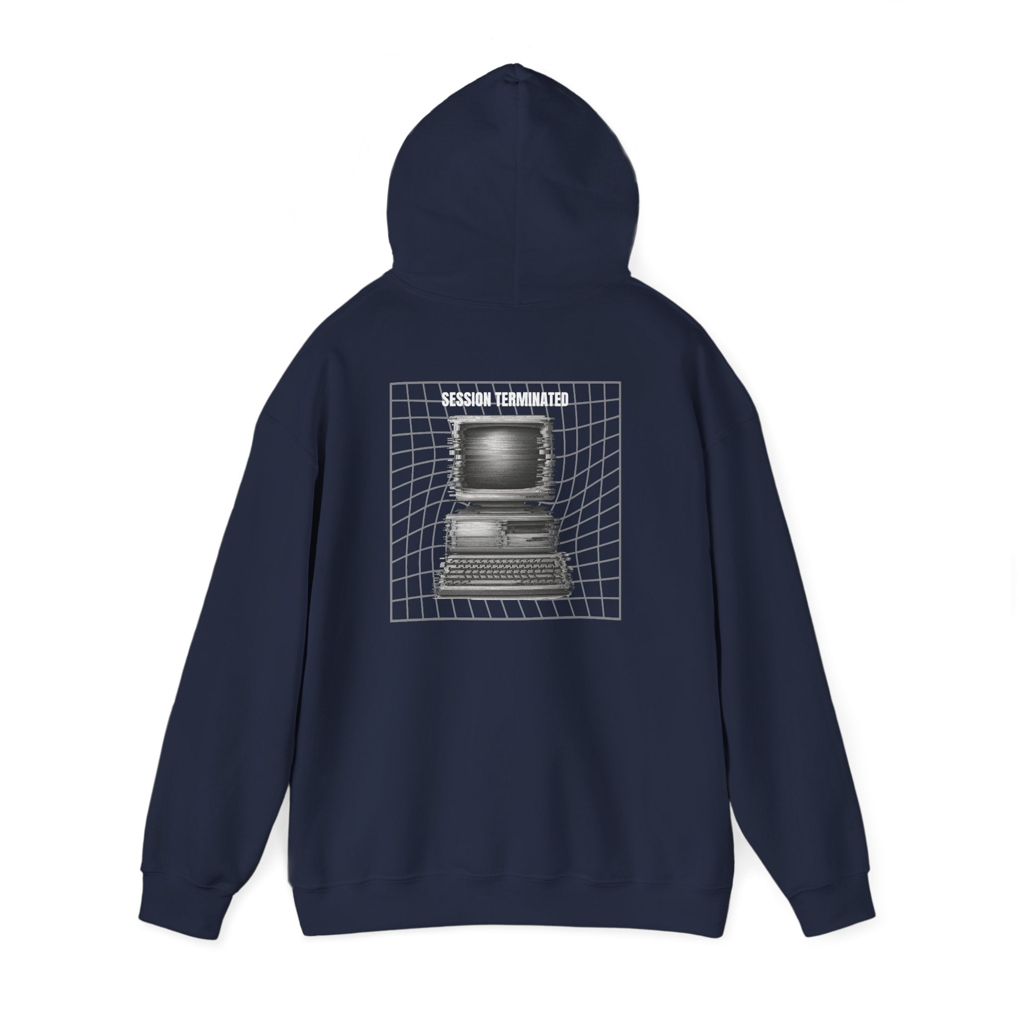 Session Terminated Hoodie — Retro Computer Vaporwave Tech Sweatshirt