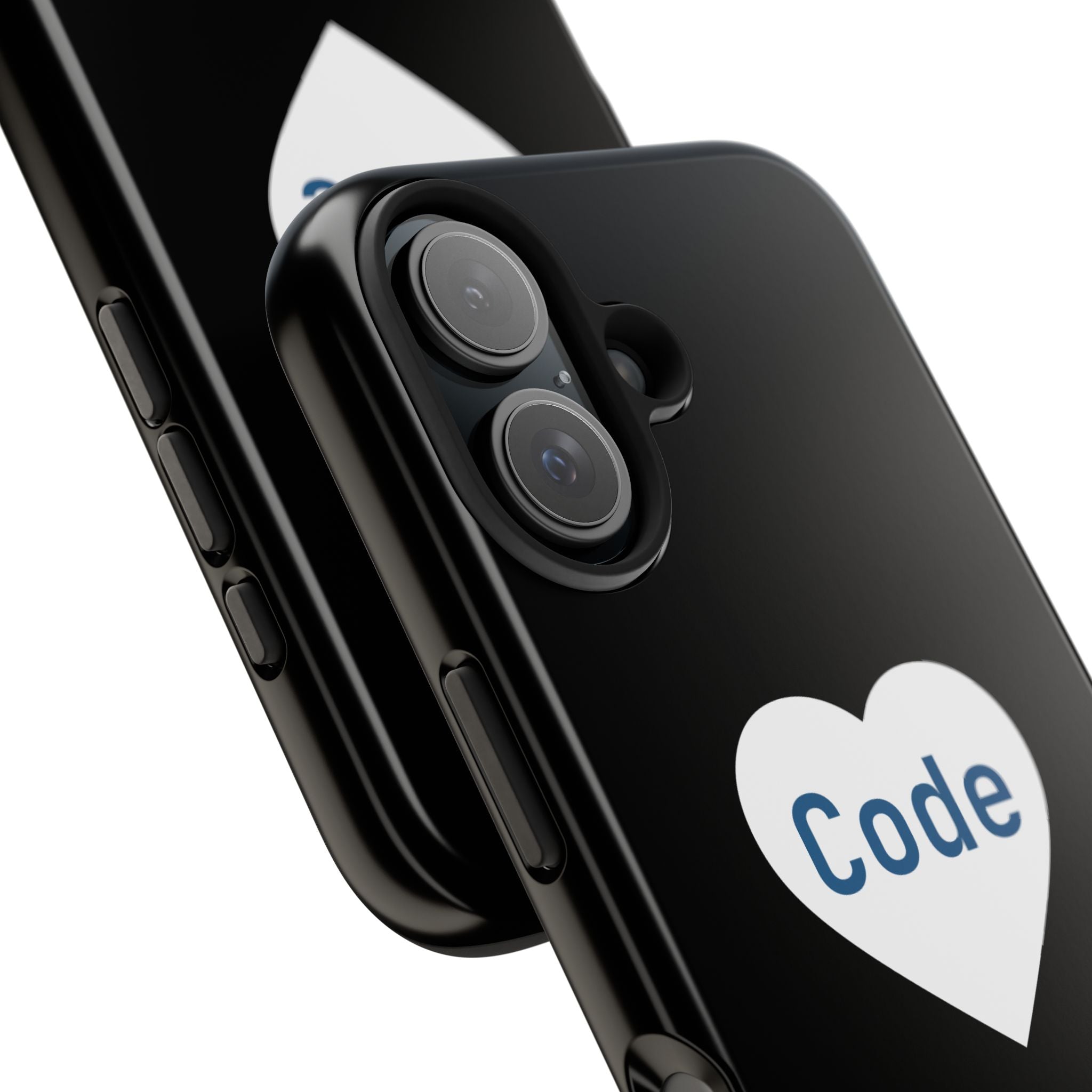 I <CODE> Heart Phone Case | Minimalist Developer Cover