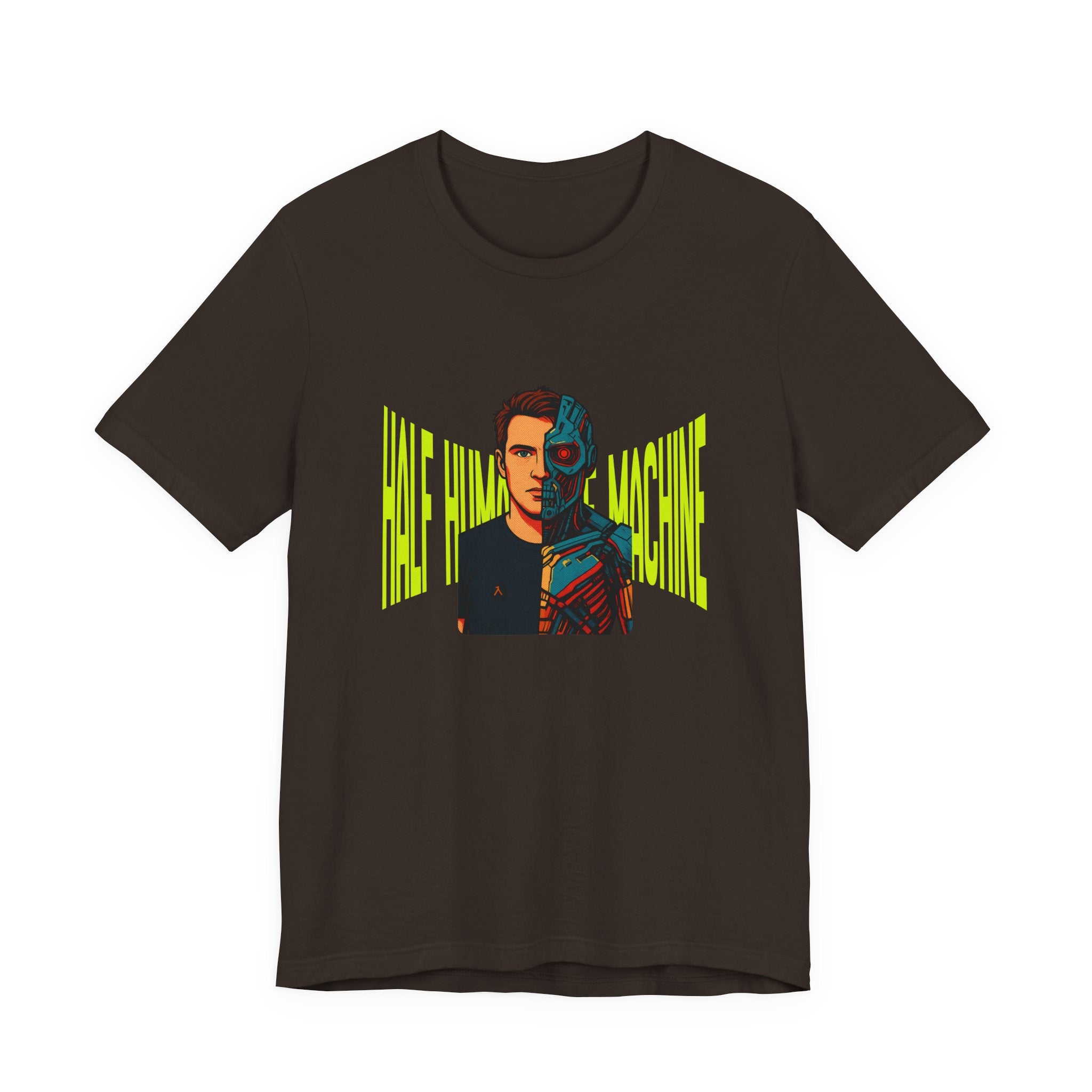 Graphic Tee — Half Human, Half Cyborg Portrait with 'Believe' Vibe
