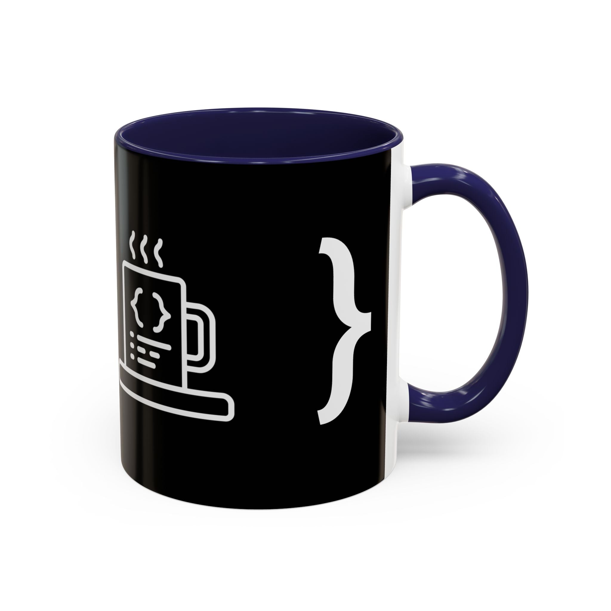 Binary Pulse: Minimalist White-on-Black Developer Mug