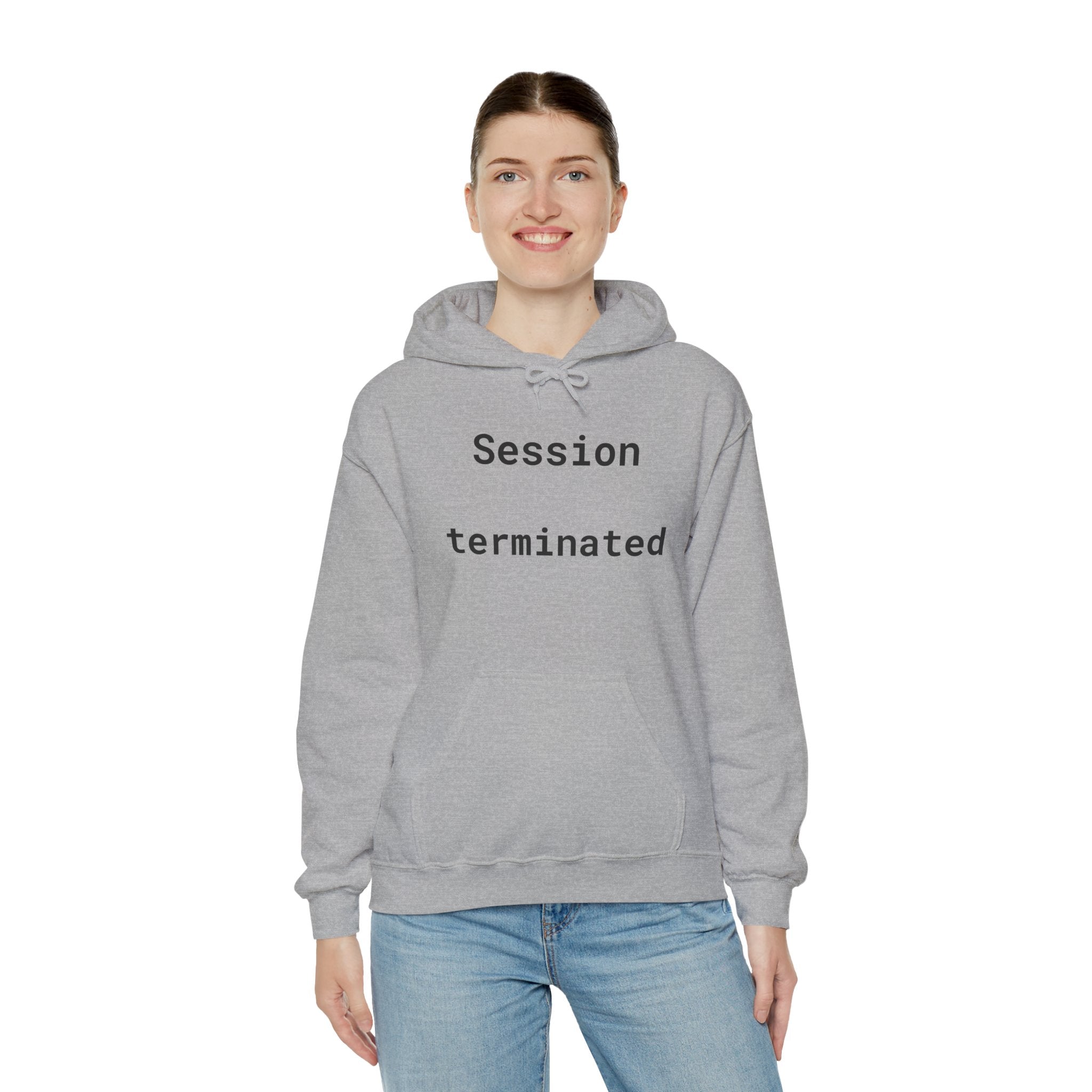Hoodie — "Session Terminated" Retro Computer Graphic Hoodie