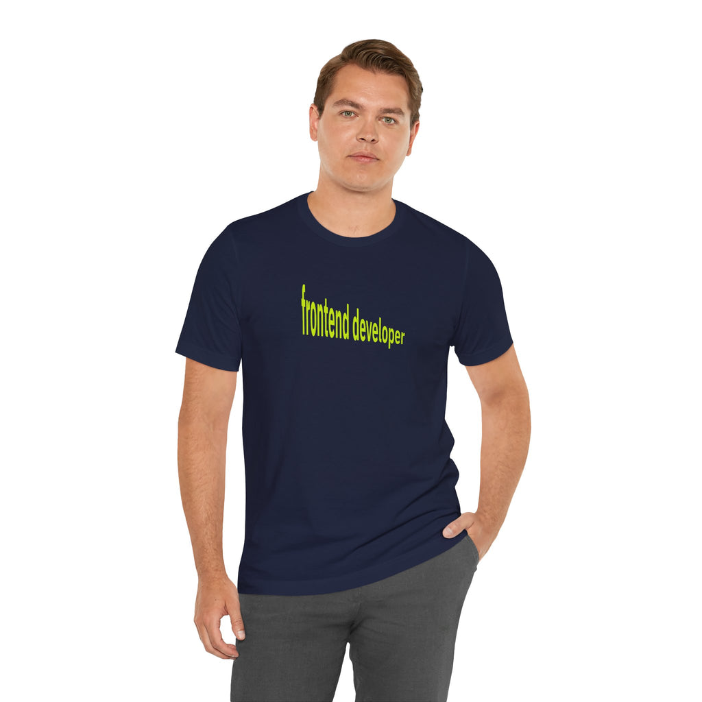 Frontend Developer T‑Shirt — Bright Neon Text Tee for Programmers
