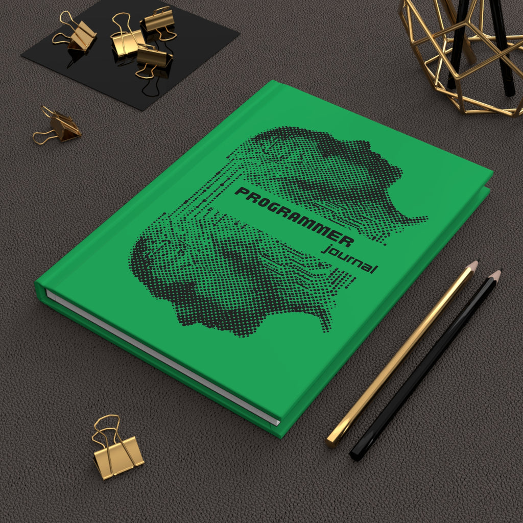 Programmer Journal Hardcover — Green Tech Circuit Notebook