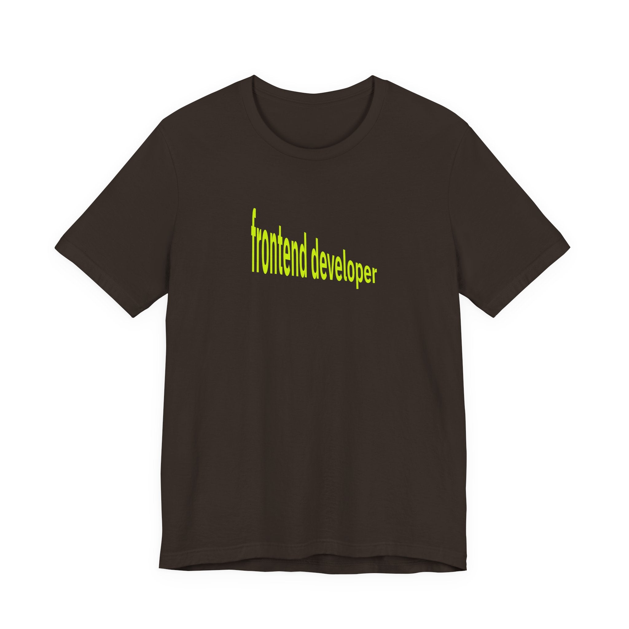 Frontend Developer T‑Shirt — Bright Neon Text Tee for Programmers