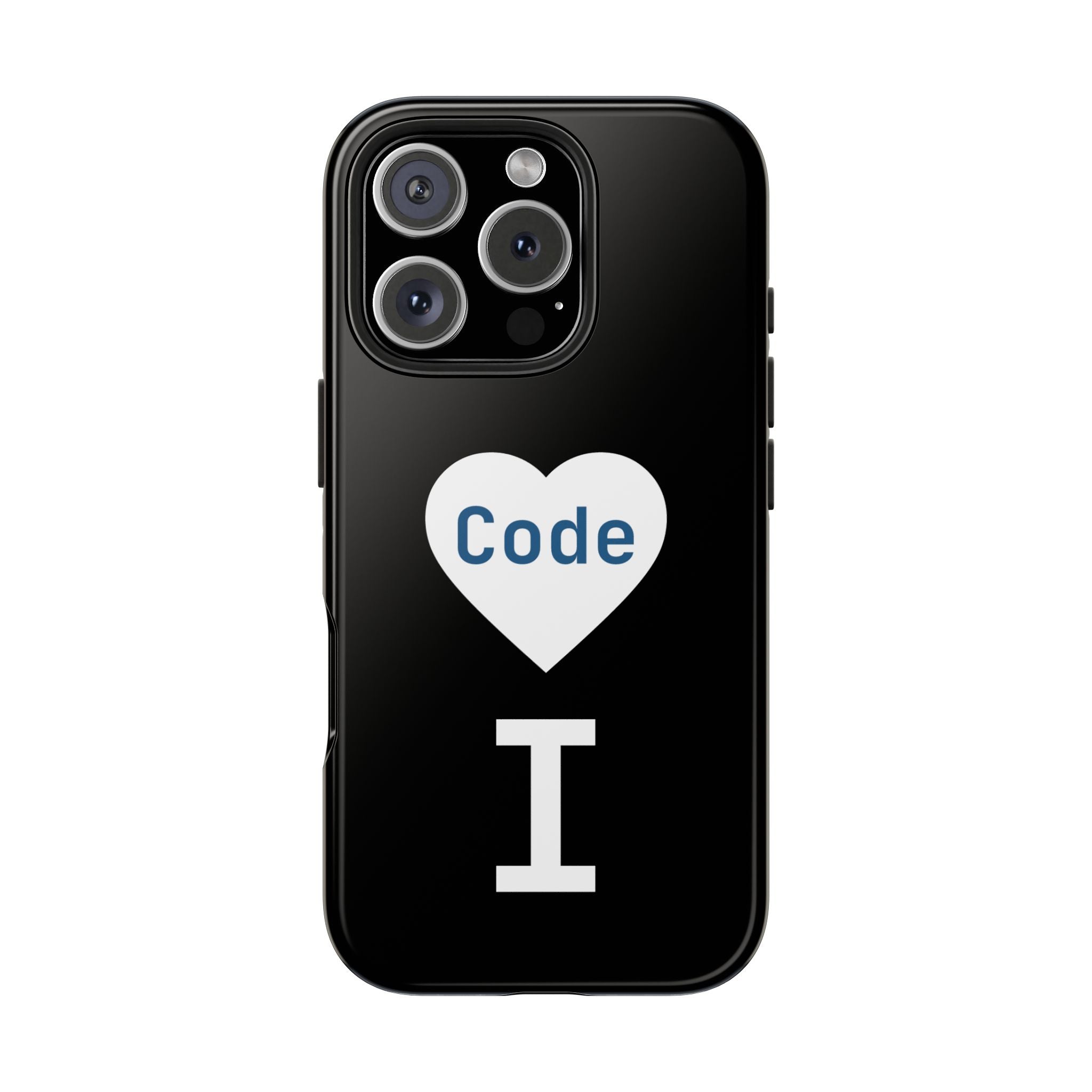 I <CODE> Heart Phone Case | Minimalist Developer Cover