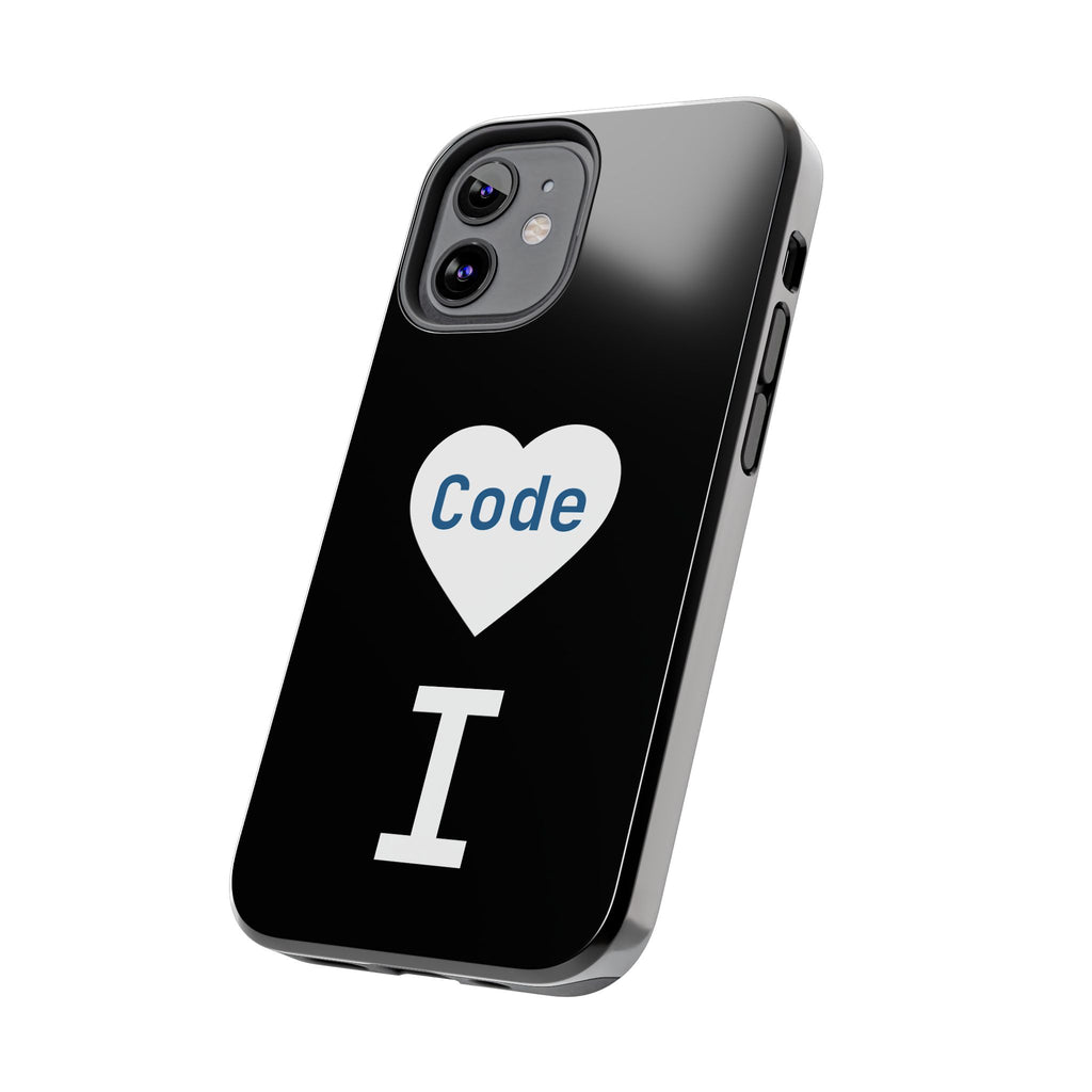 I <CODE> Heart Phone Case | Minimalist Developer Cover