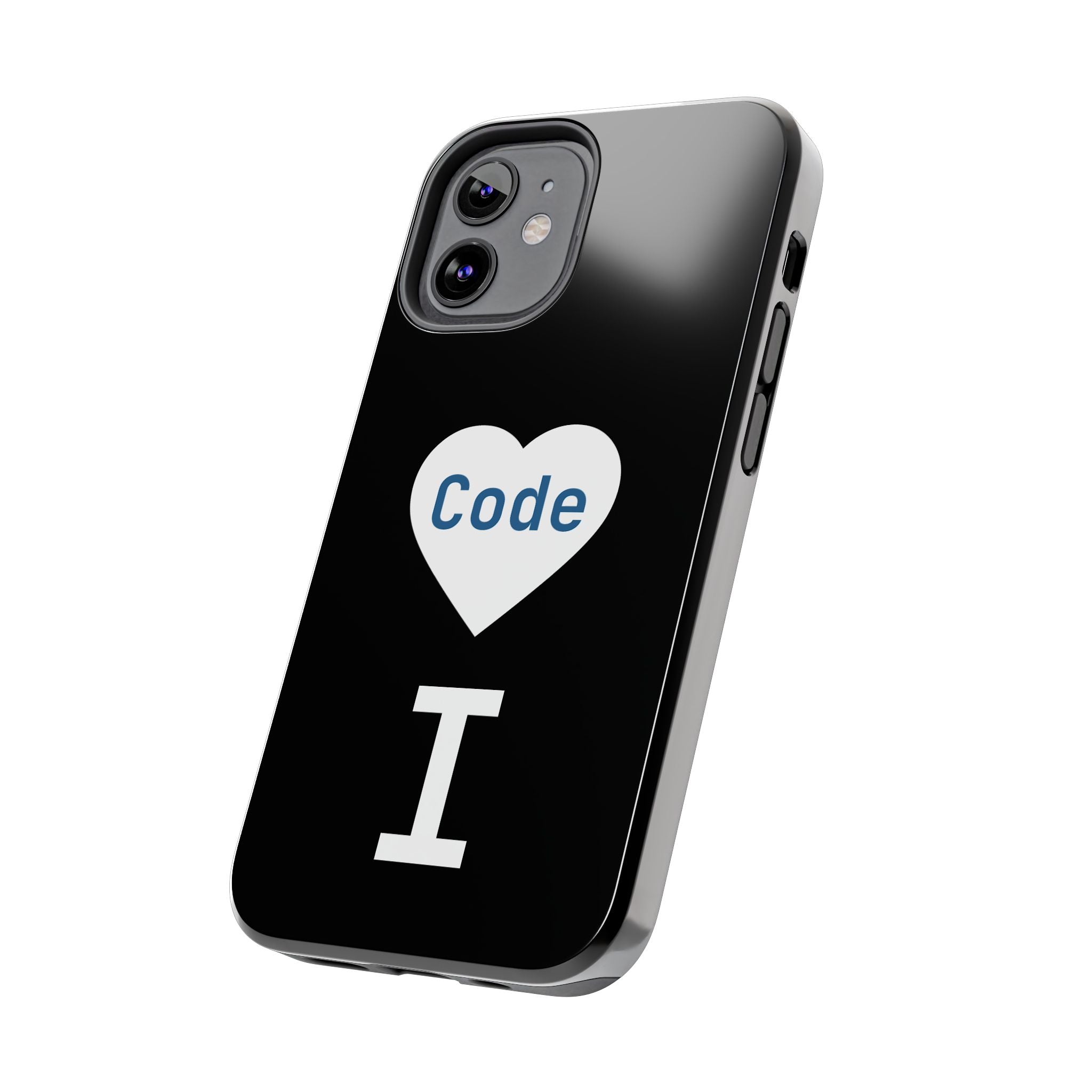 I <CODE> Heart Phone Case | Minimalist Developer Cover