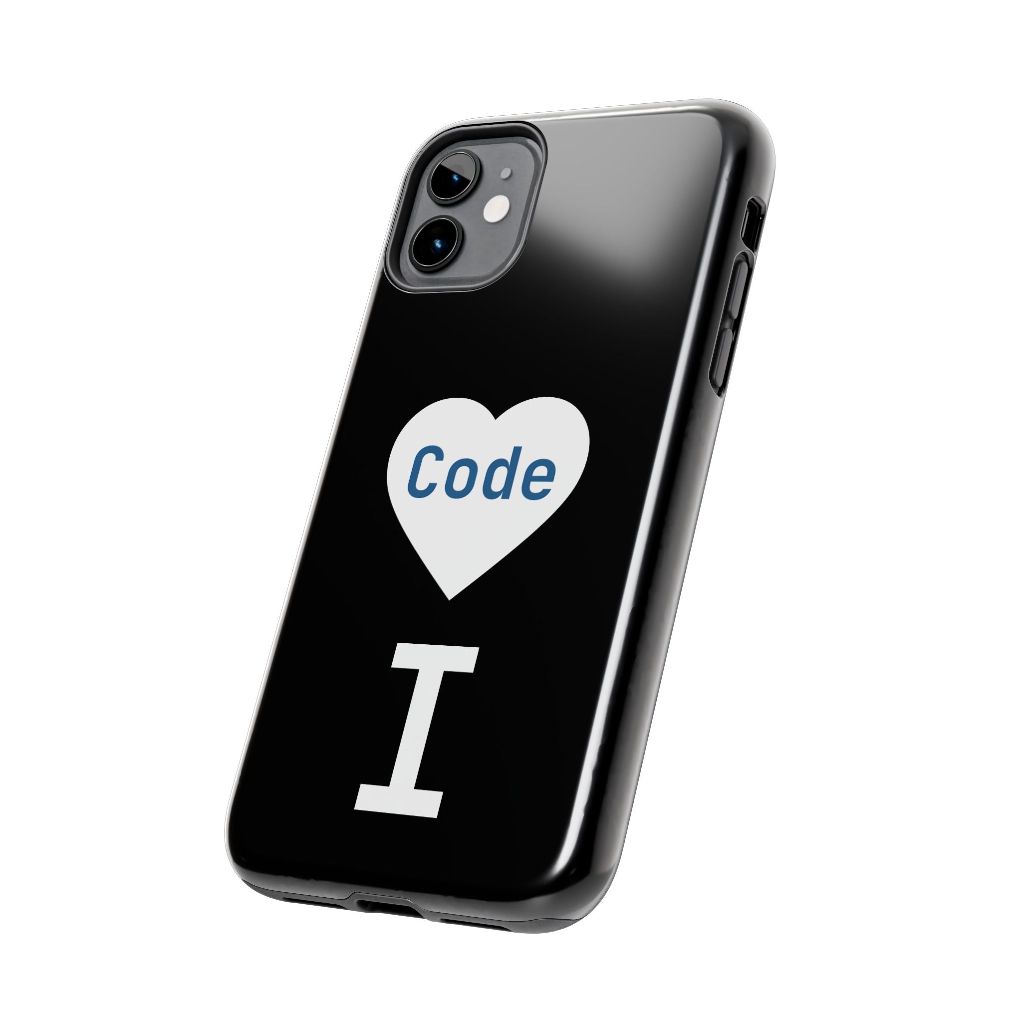 I <CODE> Heart Phone Case | Minimalist Developer Cover
