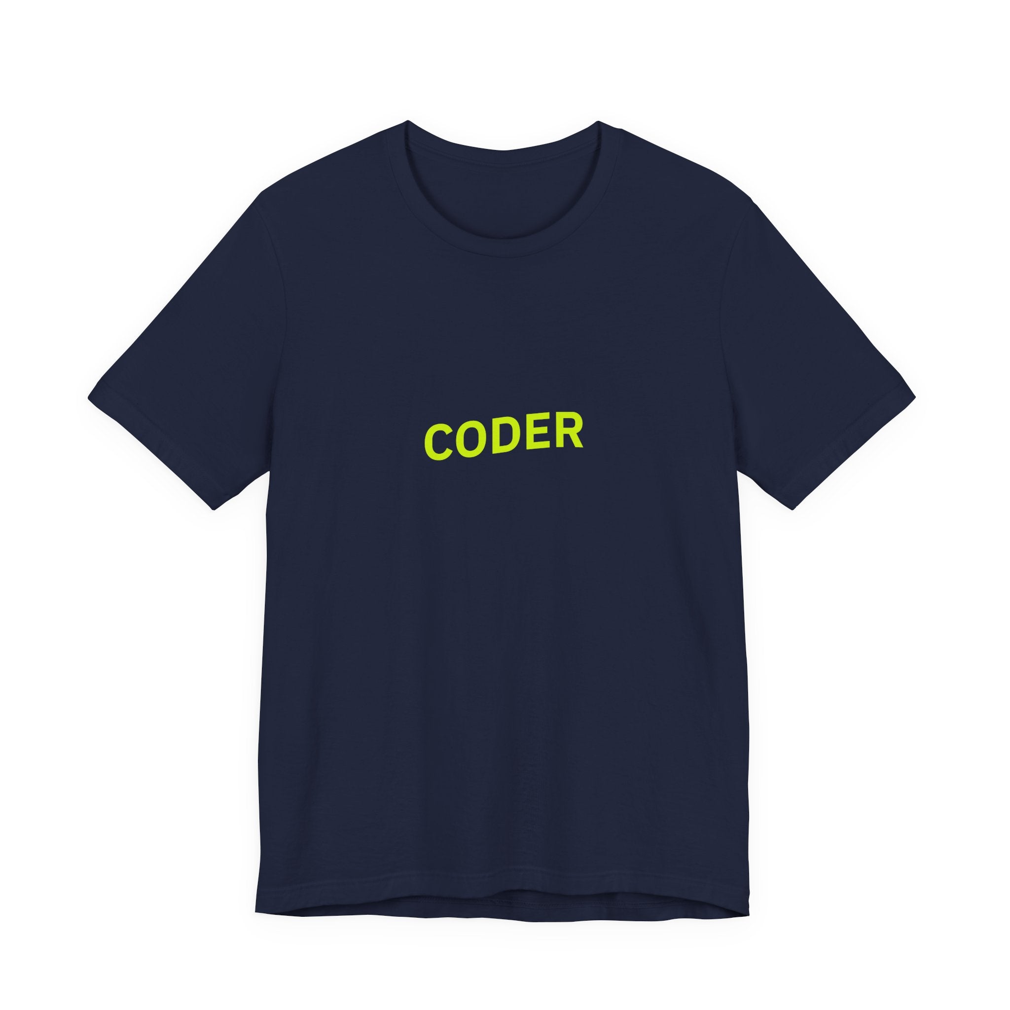 Coder T-Shirt — Minimal Neon Tech Tee for Programmers
