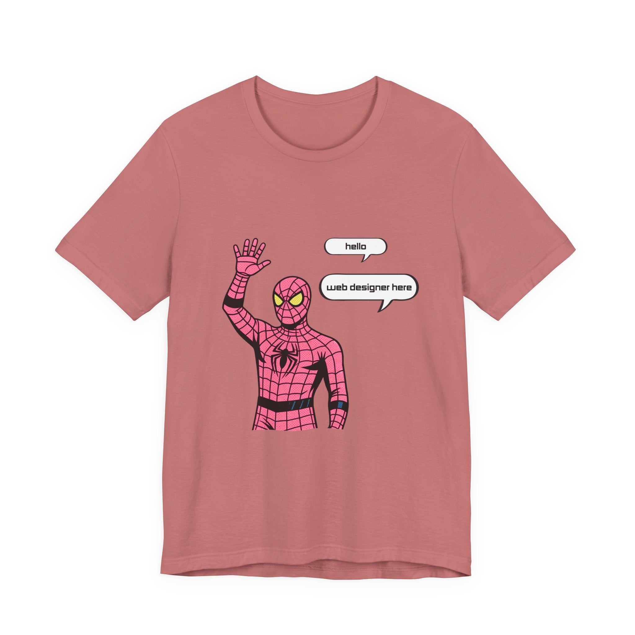 Spider Costume Tee — "hello web designer here" Graphic T-Shirt