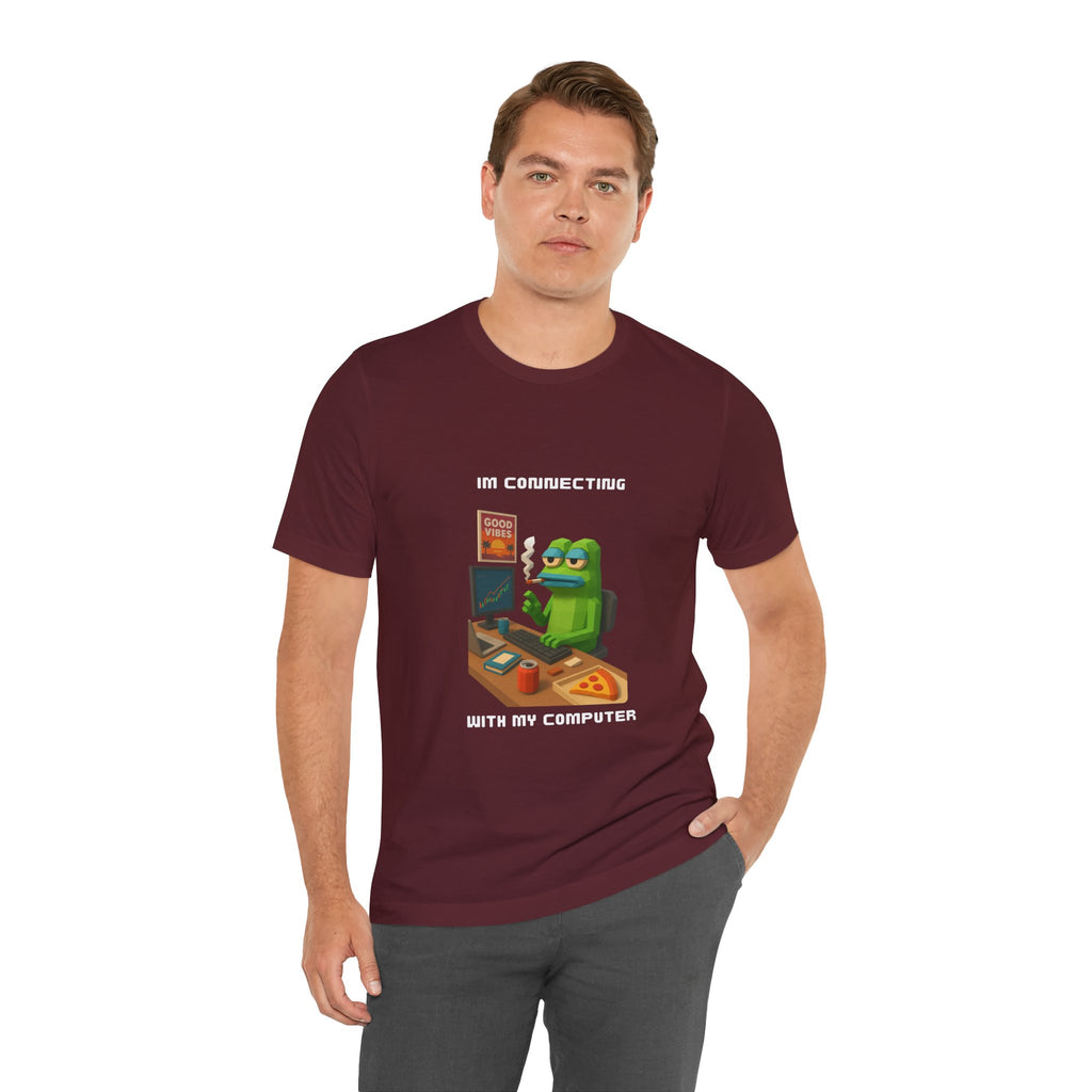 Gamer Frog Tee — "Good Vibes" Desk Gaming T-Shirt