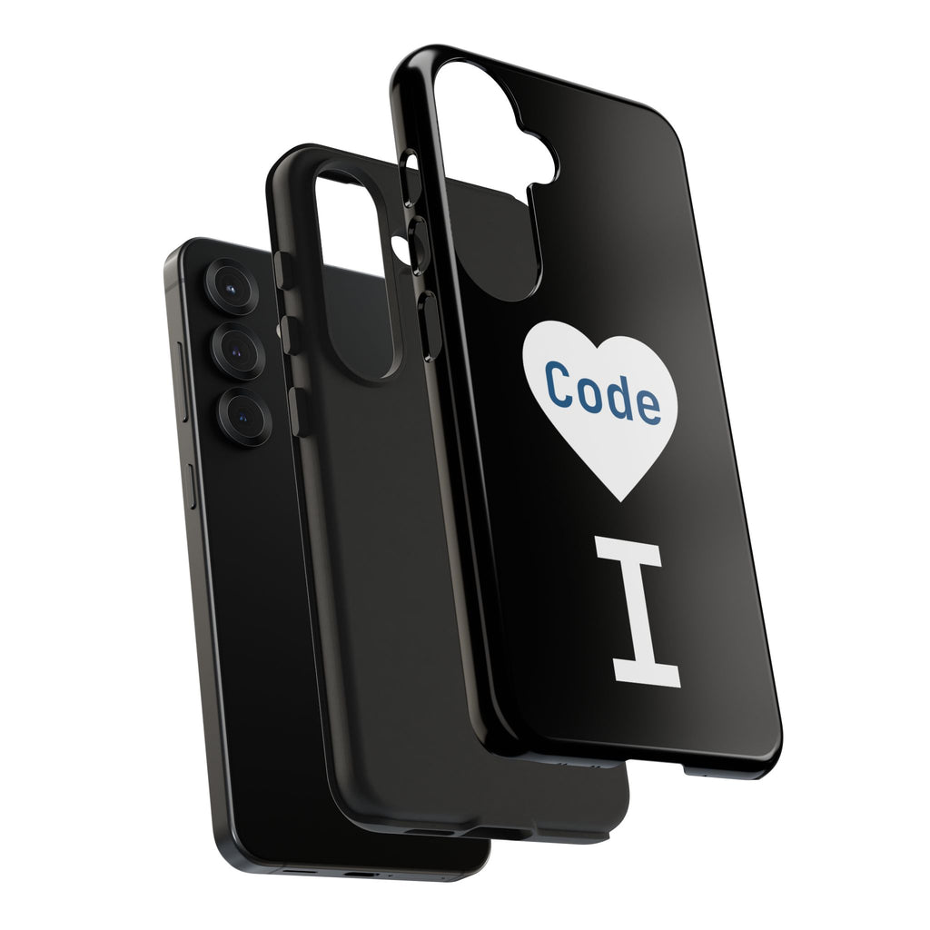 I <CODE> Heart Phone Case | Minimalist Developer Cover