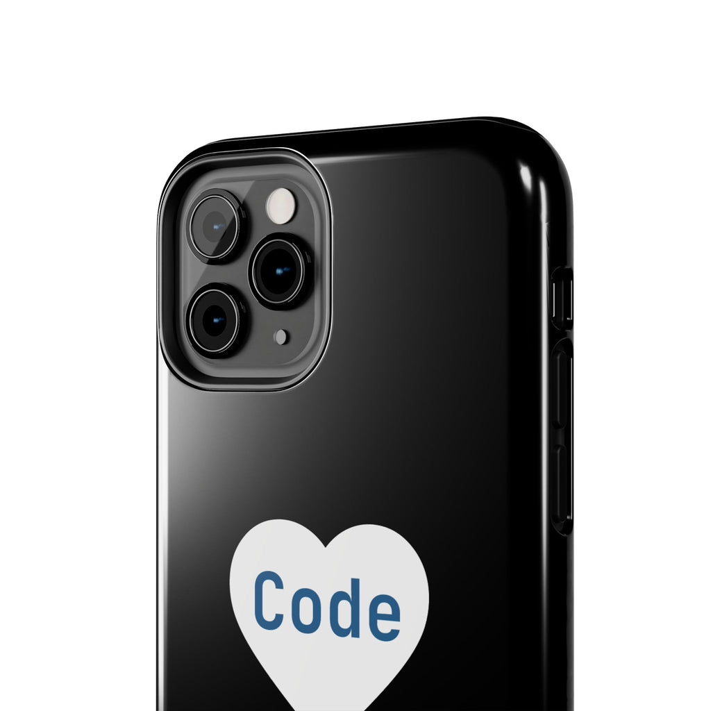 I <CODE> Heart Phone Case | Minimalist Developer Cover